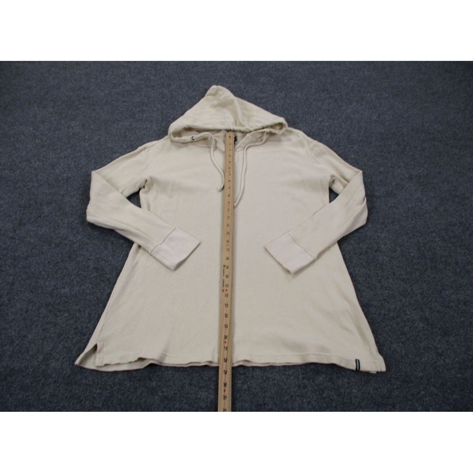 Patagonia Patagonia Hoodie Womens XL Beige Cotton Lyocell Spandex Knit Thermal Hooded Pockets Pullover Sweatshirt 53561 Size XL / US 12-14 / IT 48-50 - 3 Thumbnail