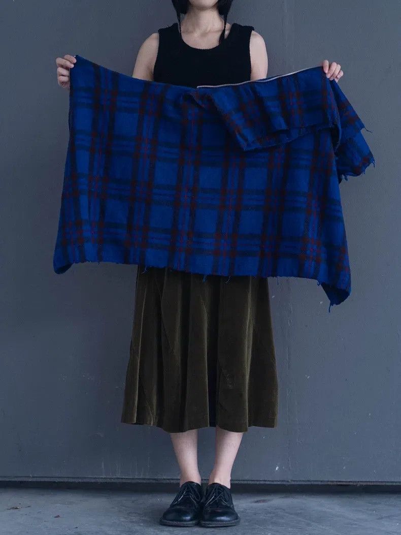Comme des Garcons Comme Des Garcons size S Blue Plaid Asymmetric Skirt Size 23" - 7 Thumbnail