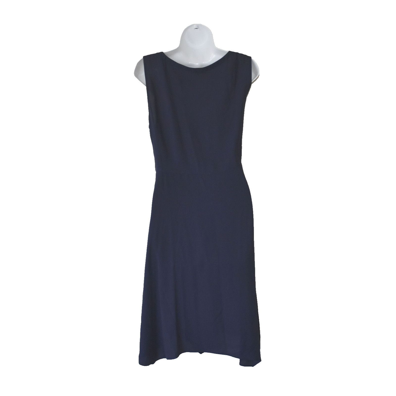 Eileen Fisher EILEEN FISHER Navy Asymmetrical Hemline Sleeveless Dress M Size M / US 6-8 / IT 42-44 - 3 Thumbnail