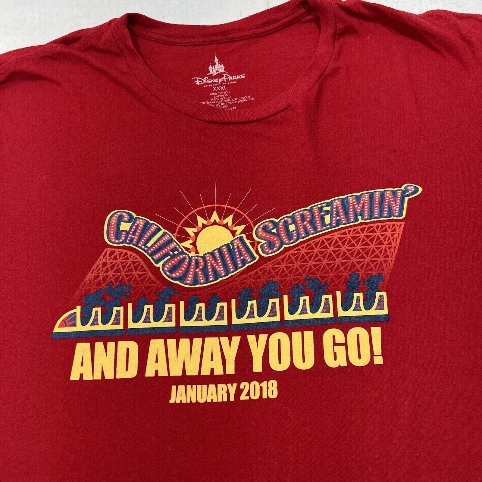 Disney Disney Parks California Adventure Screamin' Red Graphic Tee Size US XXL / EU 58 / 5 - 2 Thumbnail