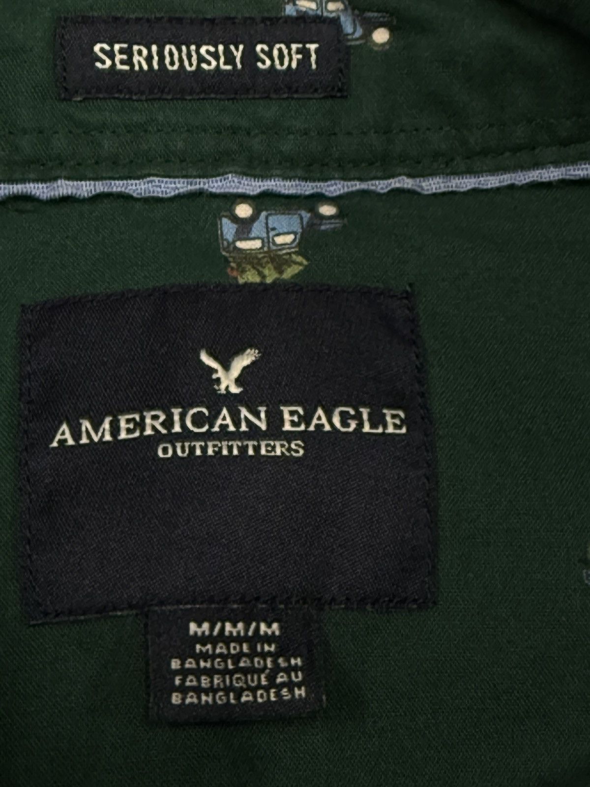 American Eagle Outfitters American Eagle Car Button Down Shirt Forest Green Medium Size US M / EU 48-50 / 2 - 5 Thumbnail