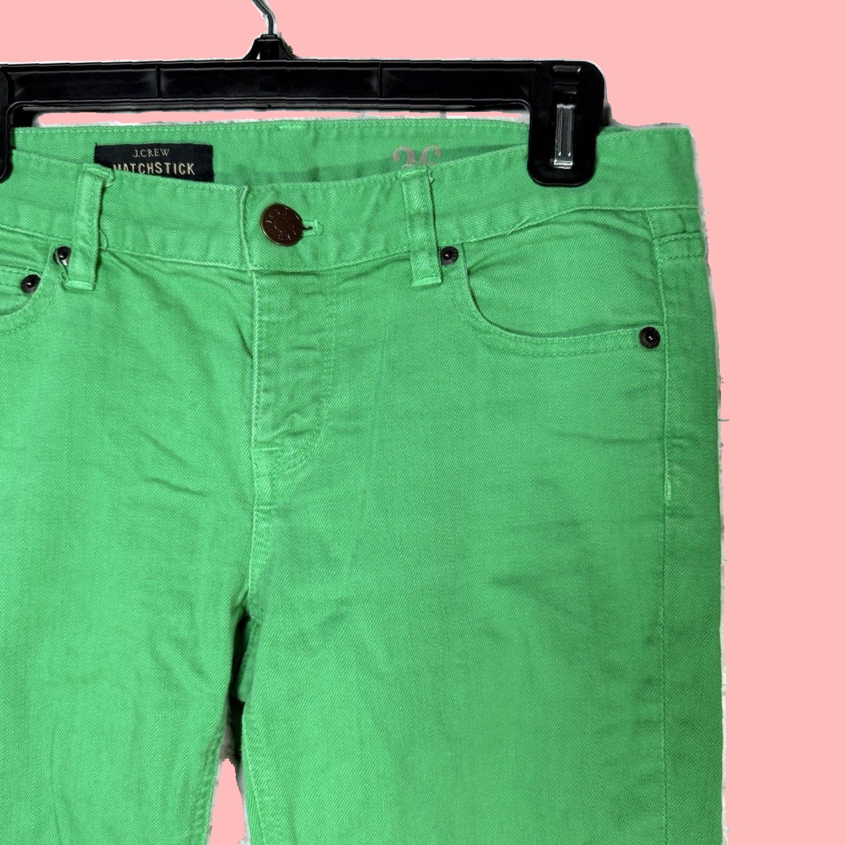 J.Crew J.Crew Green Straight Jeans Womens Size 26 Regular Size 26" / US 2 / IT 38 - 2 Thumbnail