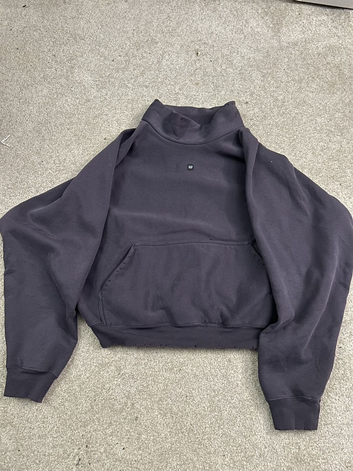 Image of Yeezy X Gap Balenciaga High Neck Sweater Dark Grey Xs in Dark Gray, Men's