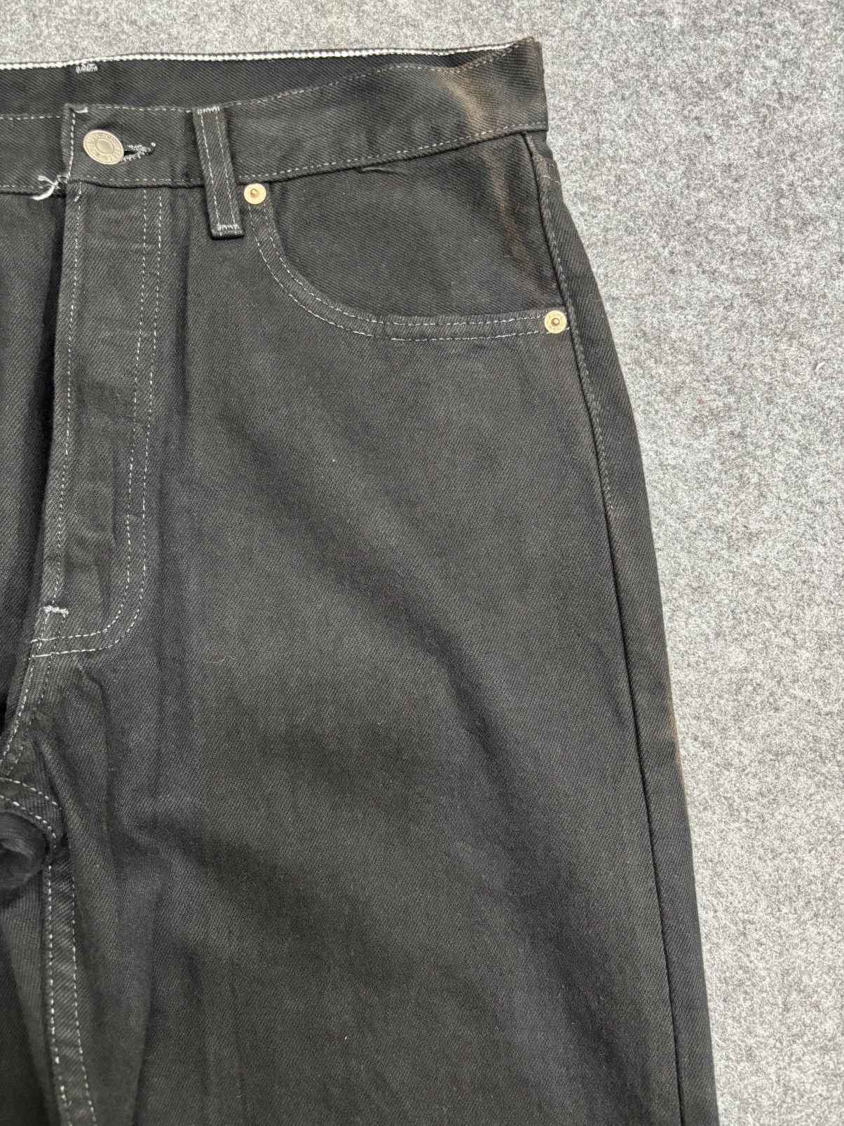 Levi's Vintage Clothing 💥90s💥Vintage Levis 501 Original Cut Superblack Denim F605 Size US 31 - 3 Thumbnail