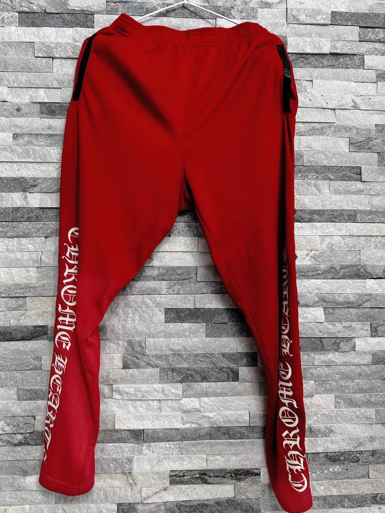 image of Chrome Hearts Track Pants in Red, Men's (Size 29)