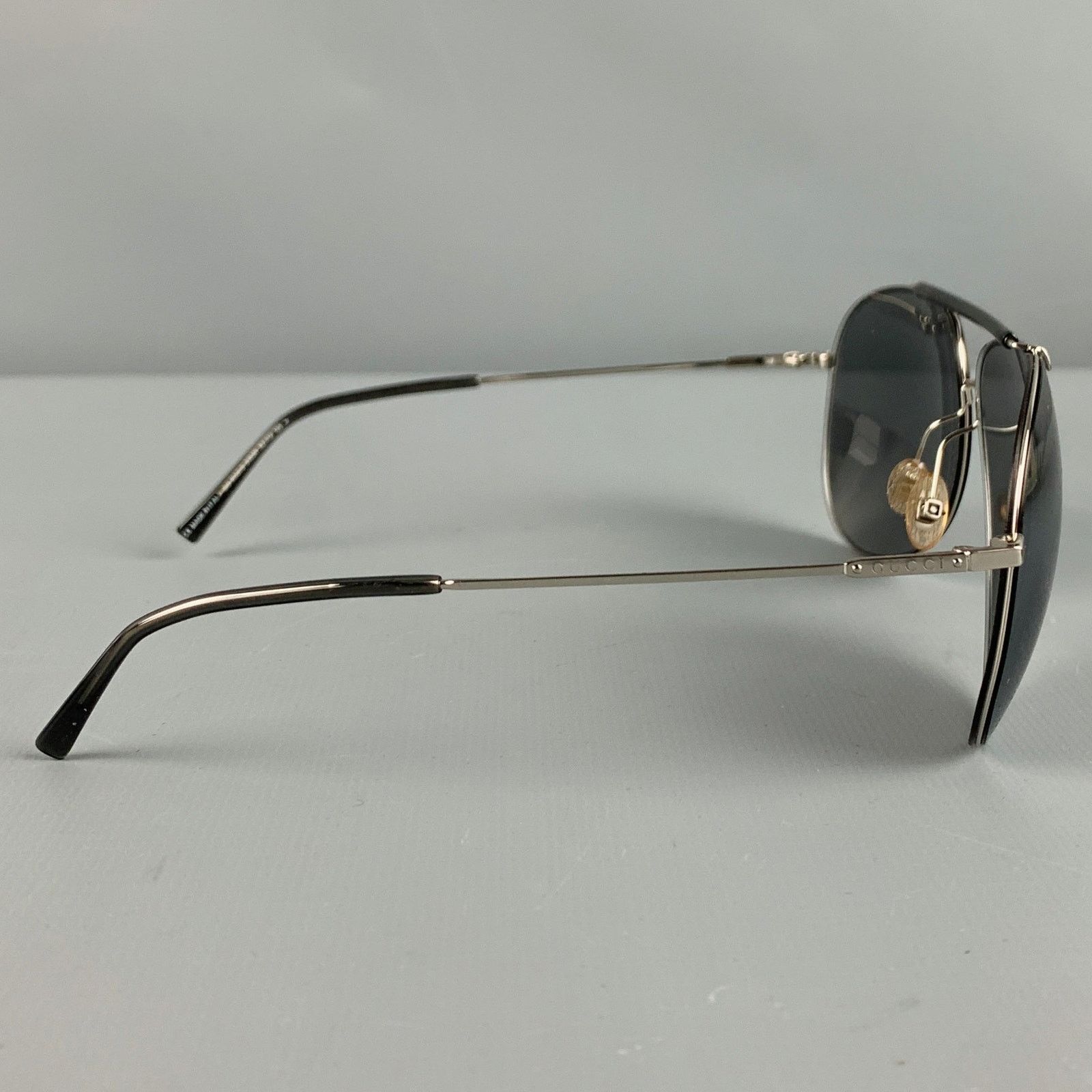 Gucci GUCCI Silver Metal Aviator Sunglasses Size ONE SIZE - 2 Thumbnail
