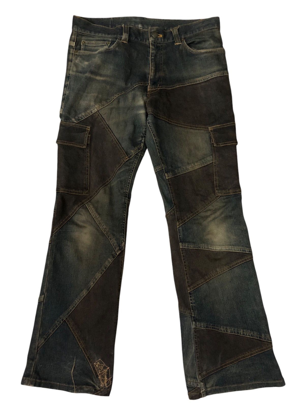 If Six Was Nine × Japanese Brand × Le Grande Bleu (L.G.B.) Modern Lovers Patchwork Boot Cut Denim Pants Size US 32 / EU 48 - 1 Thumbnail