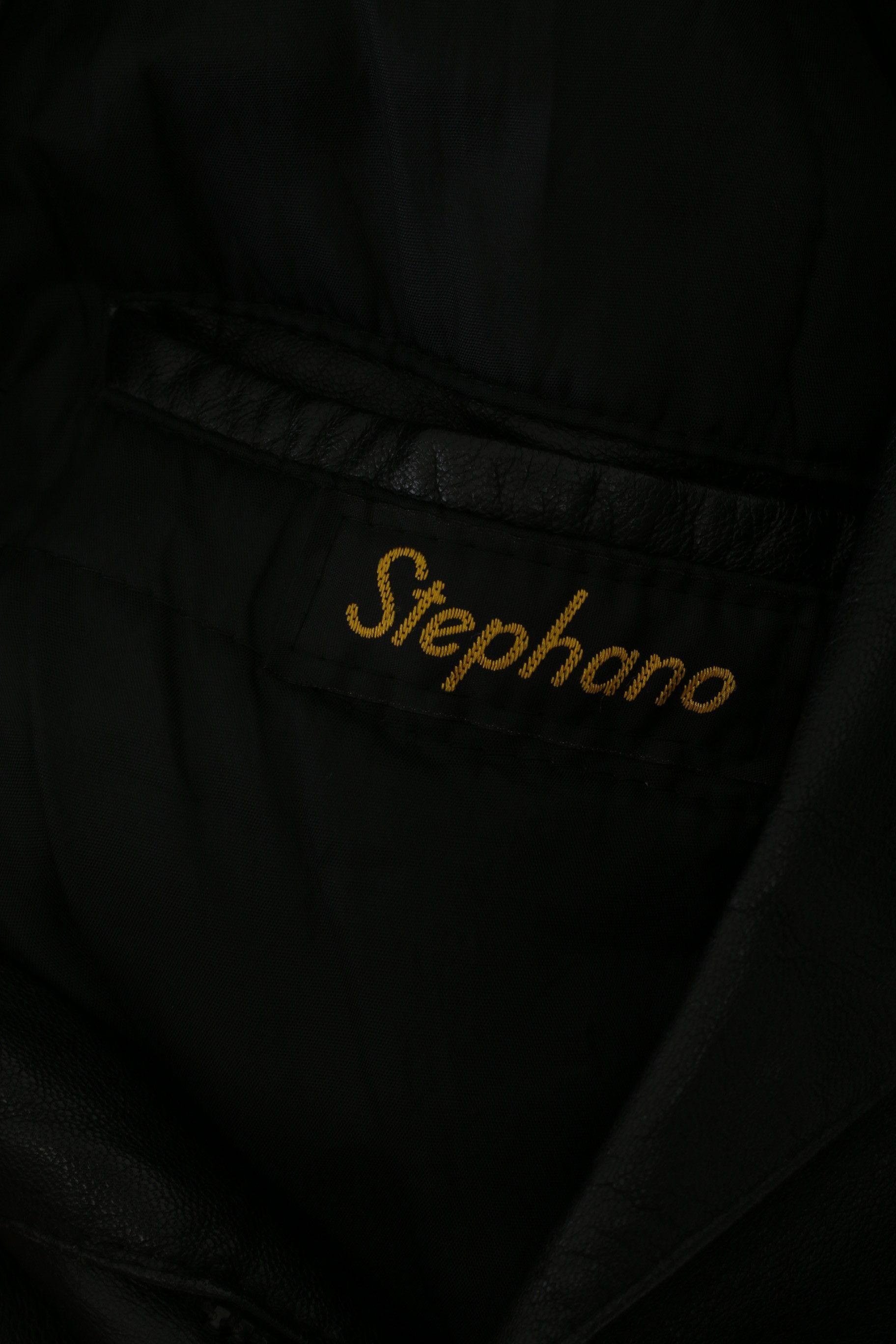 Vintage Stephano Women XL Jacket Black Leather Bomber 2515 Size XL / US 12-14 / IT 48-50 - 6 Thumbnail