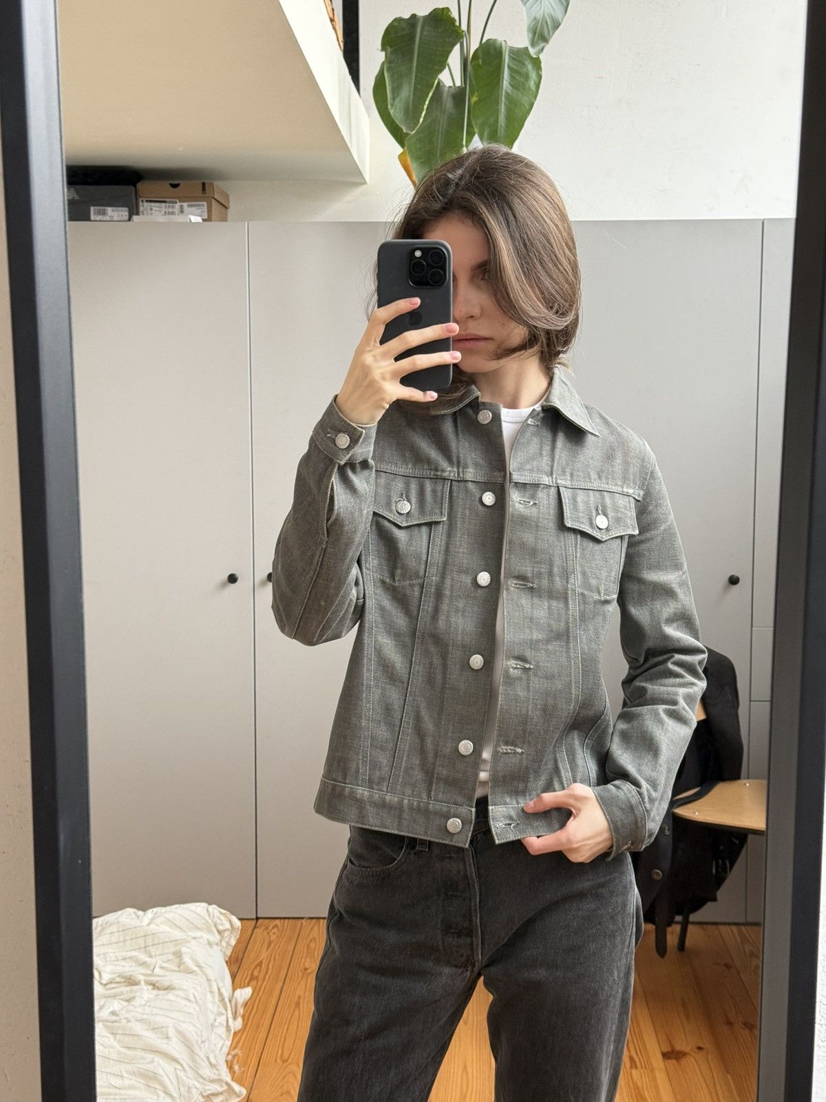 Helmut Lang Helmut Lang 1999 Vintage Denim Gray Jacket Women’s XS Size US XS / EU 42 / 0 - 3 Thumbnail