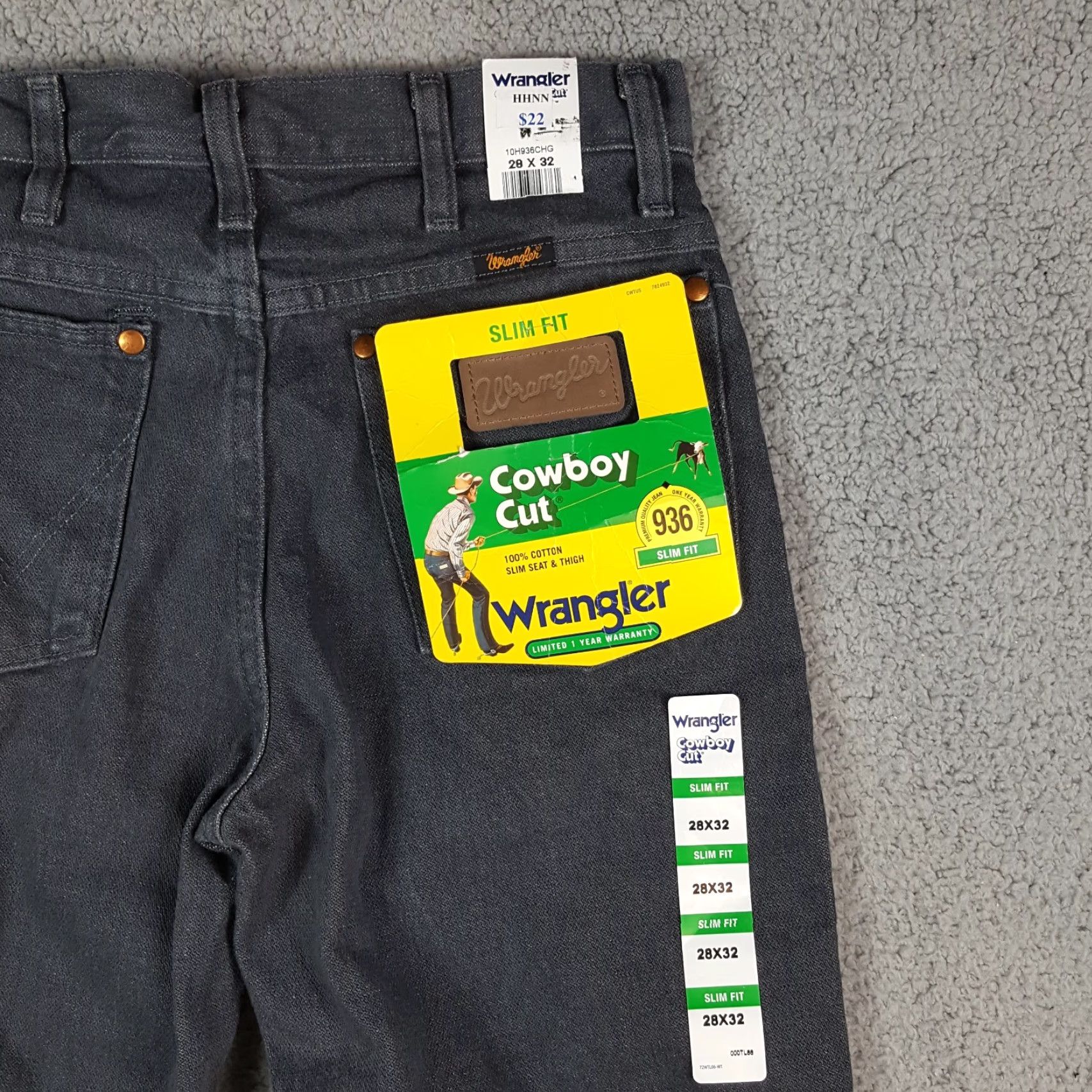 Wrangler VINTAGE Wrangler Cowboy Cut Jeans Men's 28x32 Slim Fit Western Cotton Gray 90s Y2K Retro Workwear Size US 28 / EU 44 - 5 Thumbnail