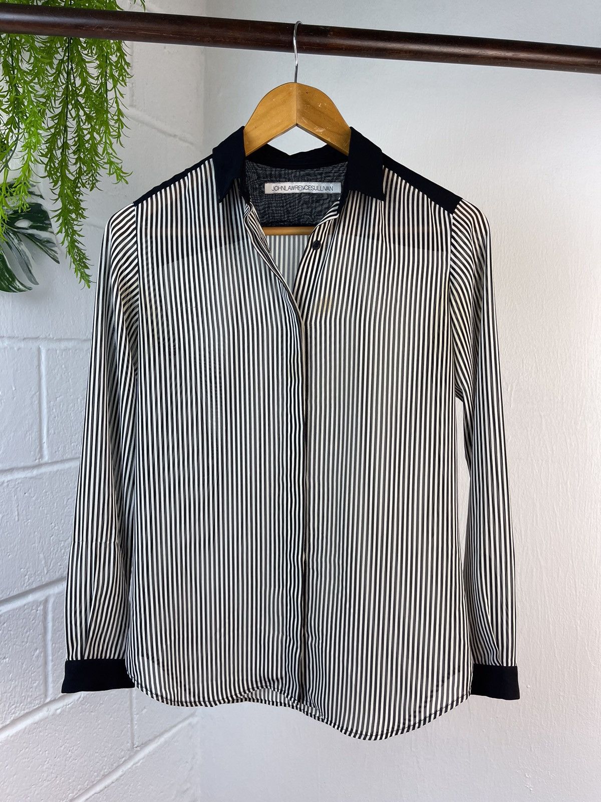 John Lawrence Sullivan John Lawrence Sullivan Mesh Stripe Shirt