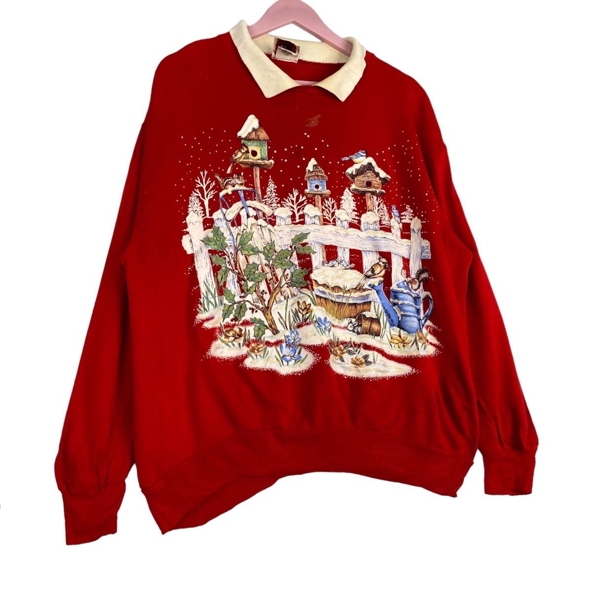 Vintage Vintage Nutcracker Christmas Bird Snowing Graphic Collar Size L / US 10 / IT 46 - 3 Thumbnail
