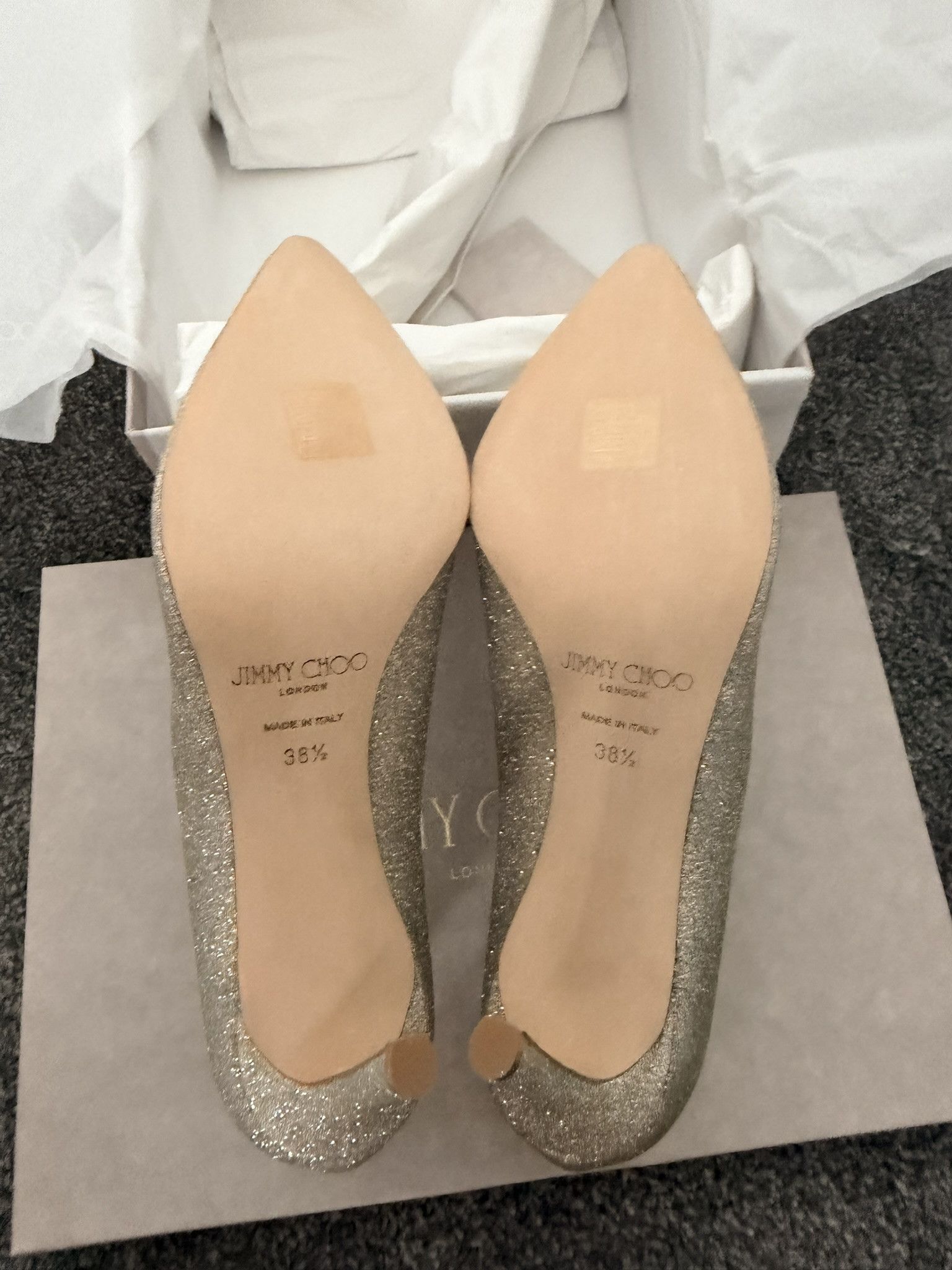 Jimmy Choo JIMMY CHOO Romy 85mm Platinum Ice Glittered Pumps New Size US 8.5 / IT 38.5 - 2 Thumbnail