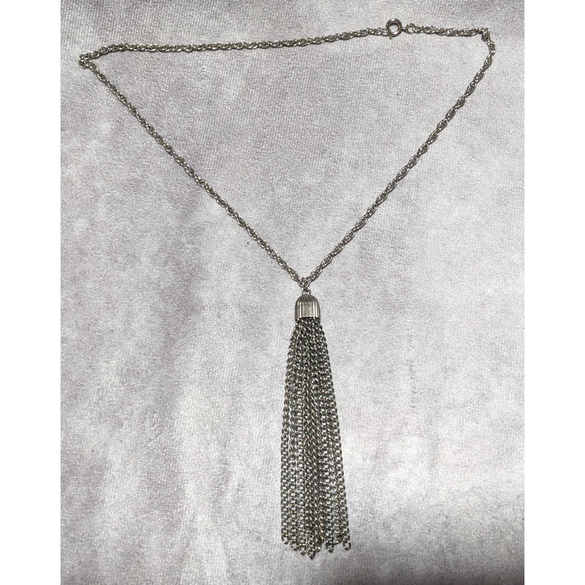 Other Simple Silver Chain Tassel Pendant Necklace Size ONE SIZE - 8 Thumbnail