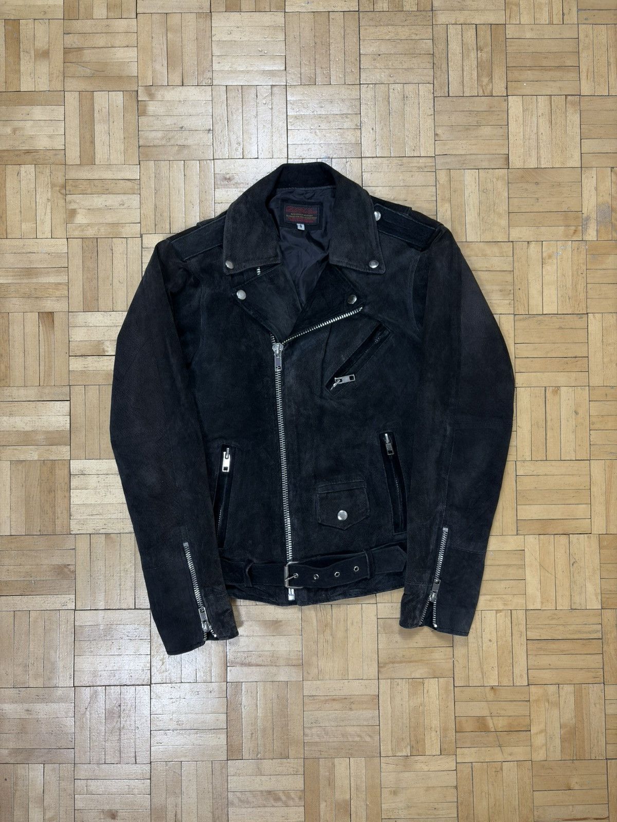Pelechecoco PeleCheCoco Distressed Suede Biker Leather Jacket Handmade Size S / US 4 / IT 40 - 1 Thumbnail