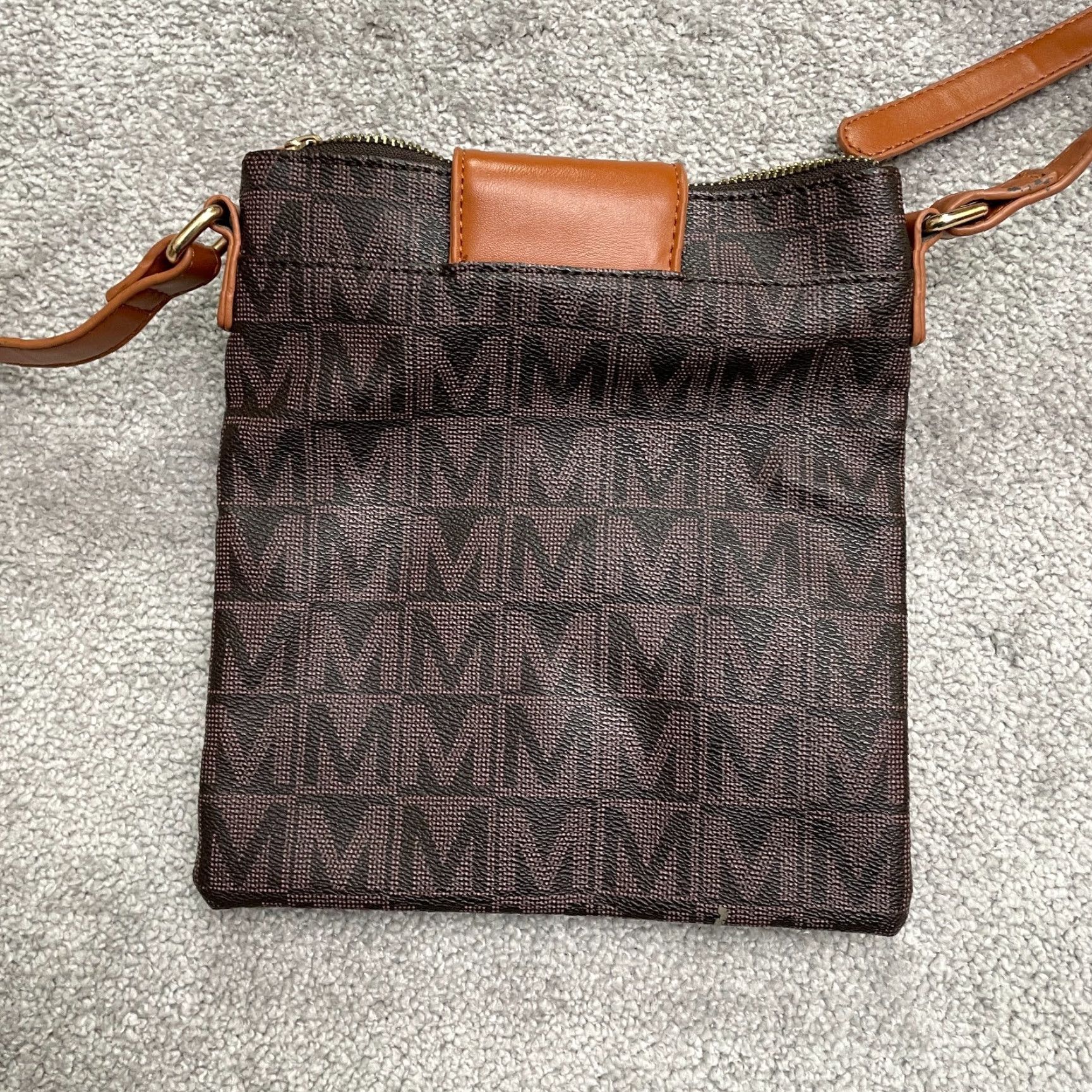 Vintage MKF Collection Wrigley M Signature Womens Crossbody Sling Bag Brown Leather Small Size ONE SIZE - 4 Thumbnail