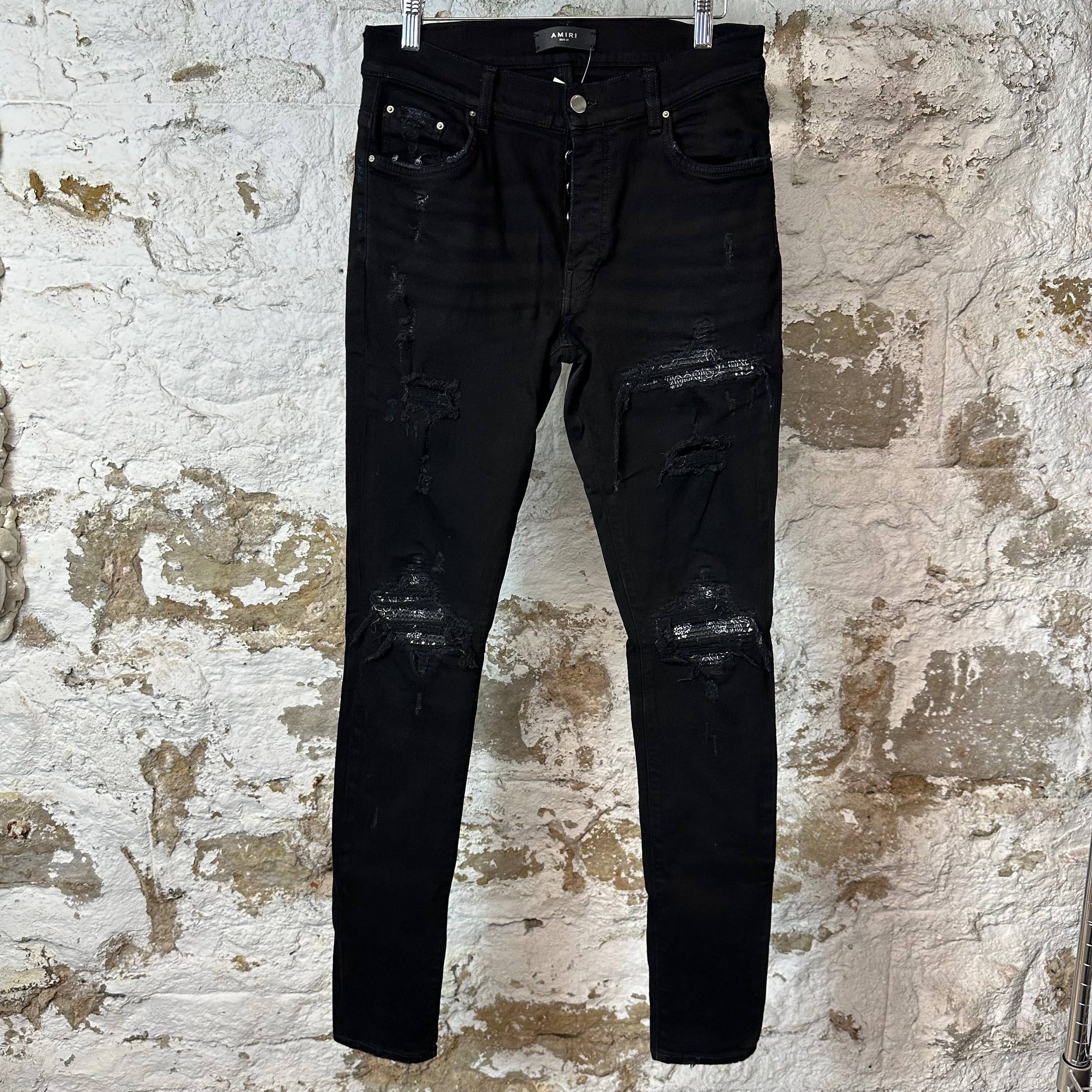 amiri mx1 black/red bandana jean 30 アミリ Amiri Amiri Black & Red Bandana MX1 Jeans | Grailed