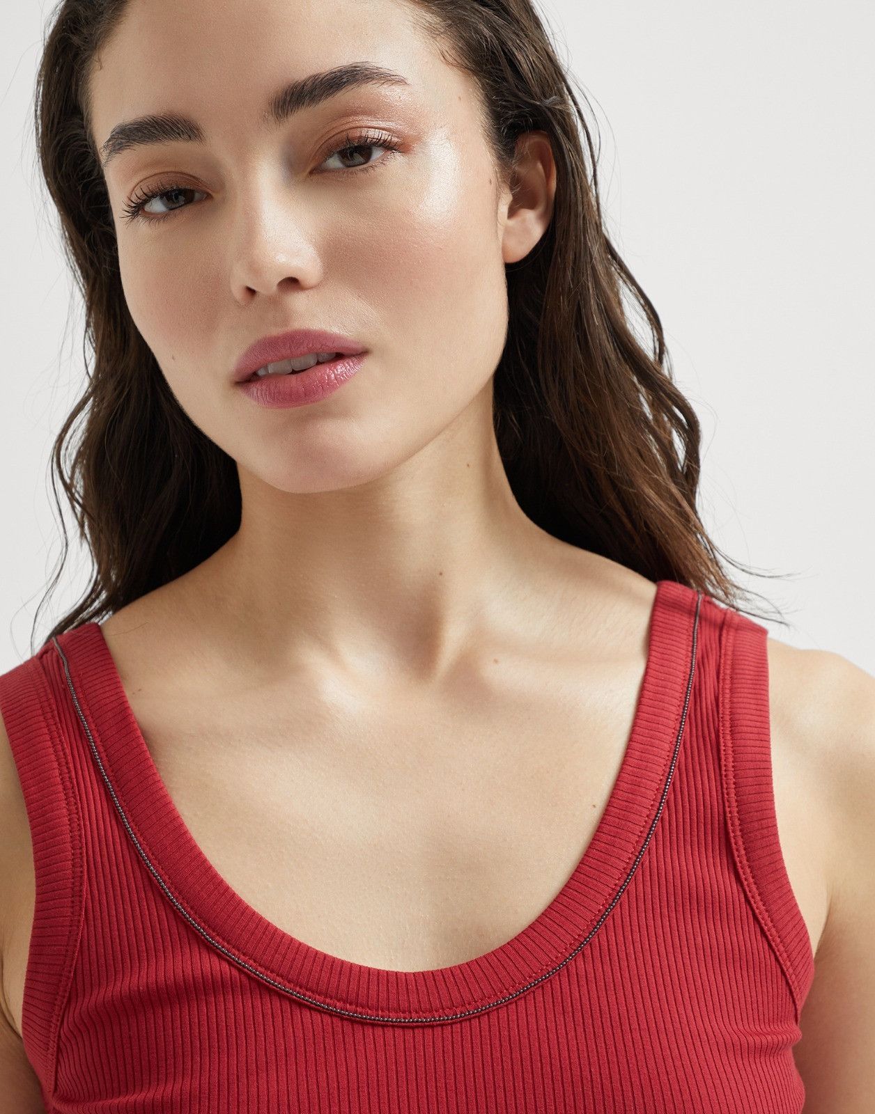 Brunello Cucinelli o1la1rc1a0326 Tank Top in Red Size XL / US 12-14 / IT 48-50 - 4 Thumbnail