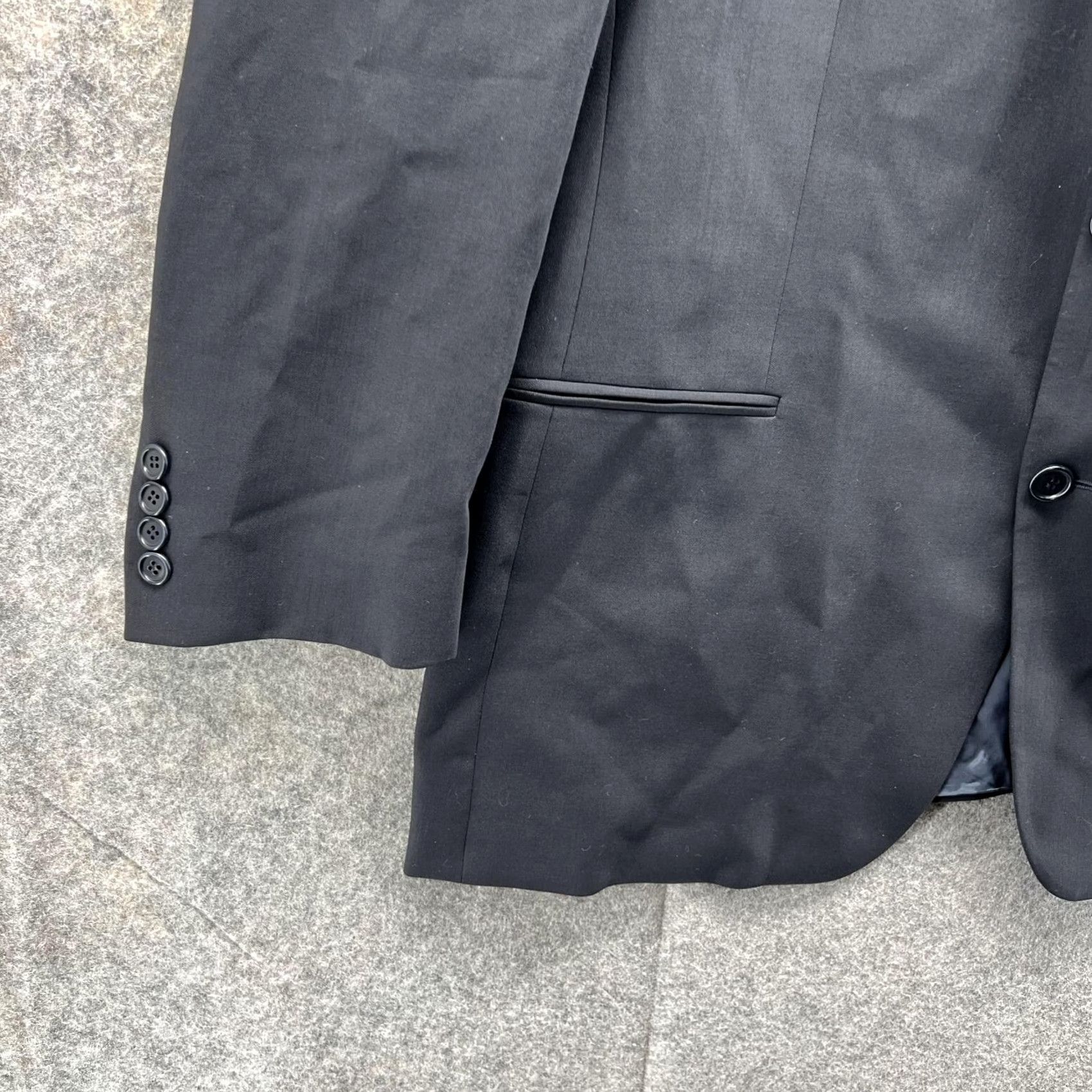 Hugo Boss HUGO BOSS Blazer Men 46R Black Wool Regular Single-Breasted 3-Button Jacket Coat Dress Suit Formal Business Casual Vintage No Size 46R - 5 Thumbnail