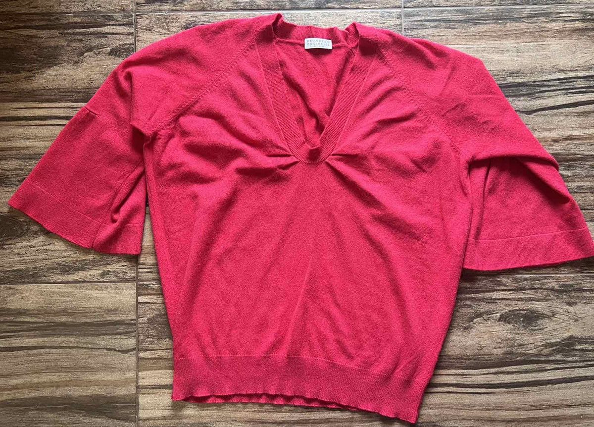 Brunello Cucinelli Vintage Brunello Cucinelli 100% cashmere knit shirts pink Size M / US 6-8 / IT 42-44 - 1 Thumbnail