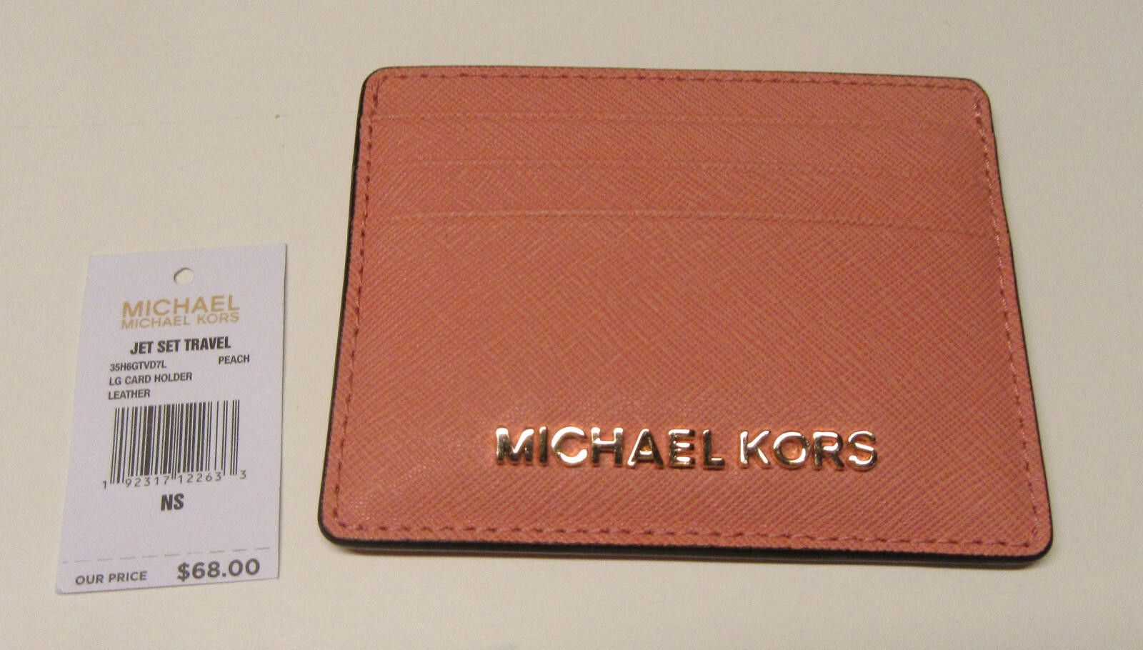 Michael Kors Michael Kors Saffiano Leather Credit Card Case Holder Peach Size ONE SIZE - 4 Thumbnail