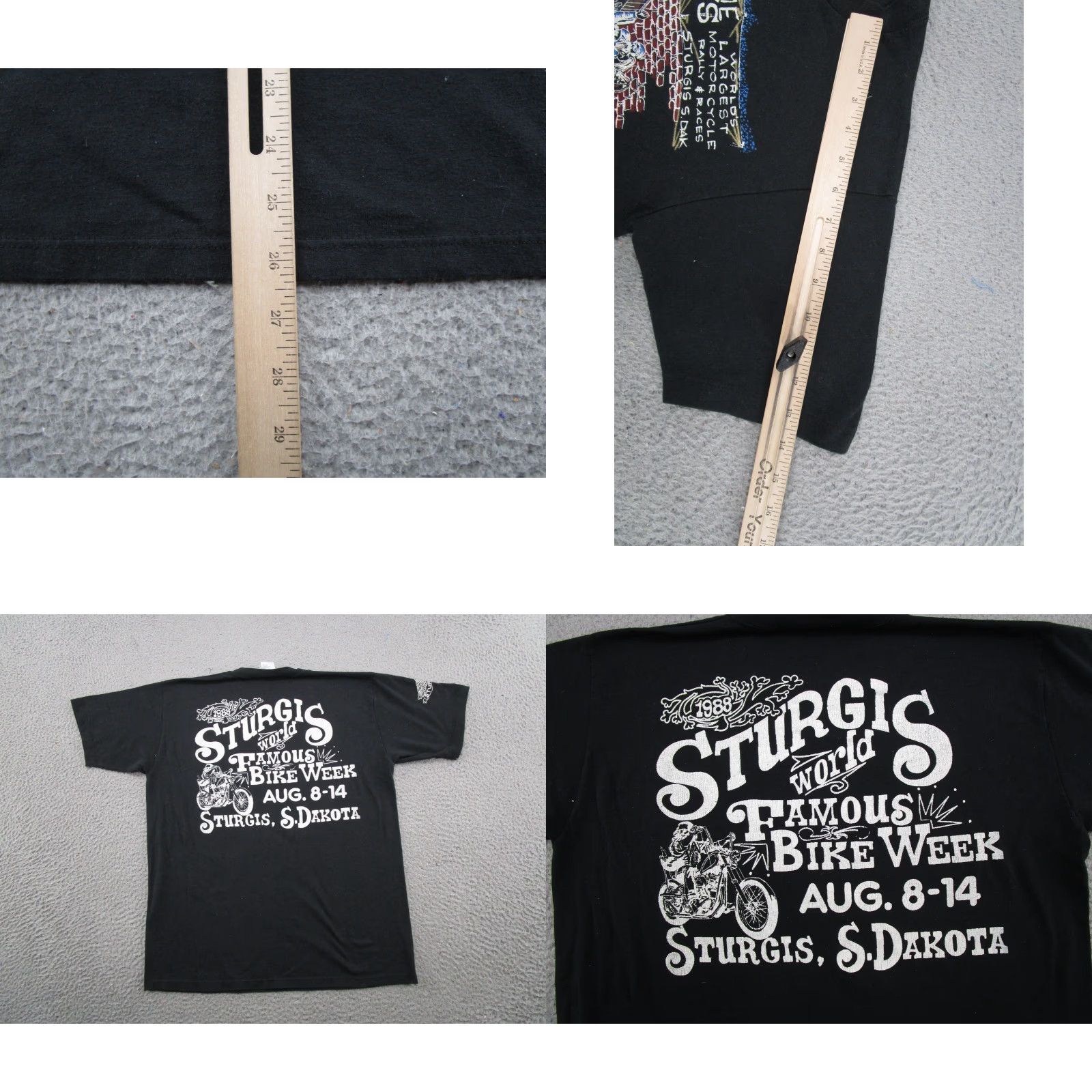 Jerzees VINTAGE 1988 Bikers Shirt Sturgis Double-Sided 80s Shirt Size L Nike Size US L / EU 52-54 / 3 - 8 Thumbnail