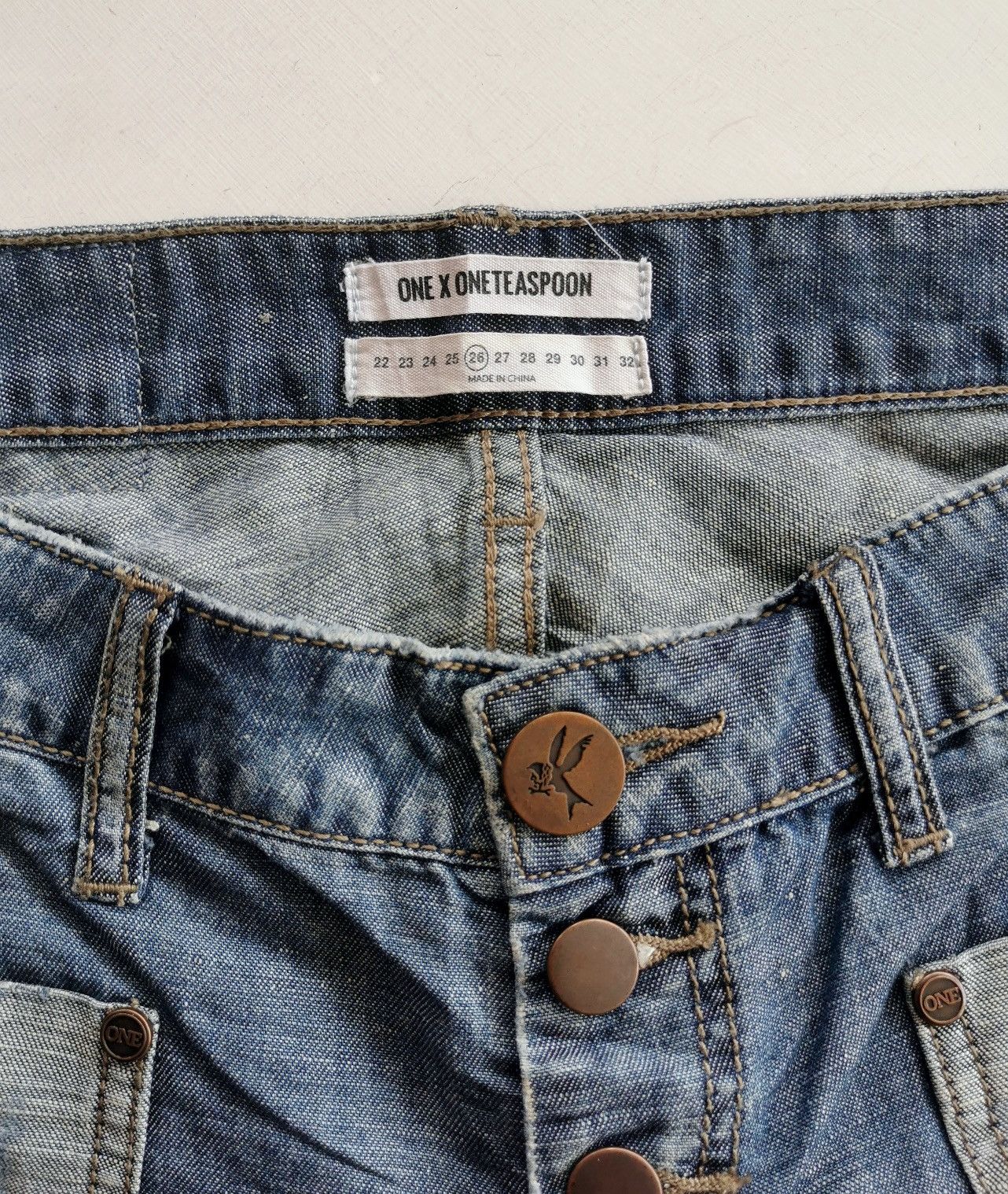 Japanese Brand Oneteaspoon Bell Bottom Flare Distressed Jeans Size 30" / US 8 / IT 44 - 5 Thumbnail
