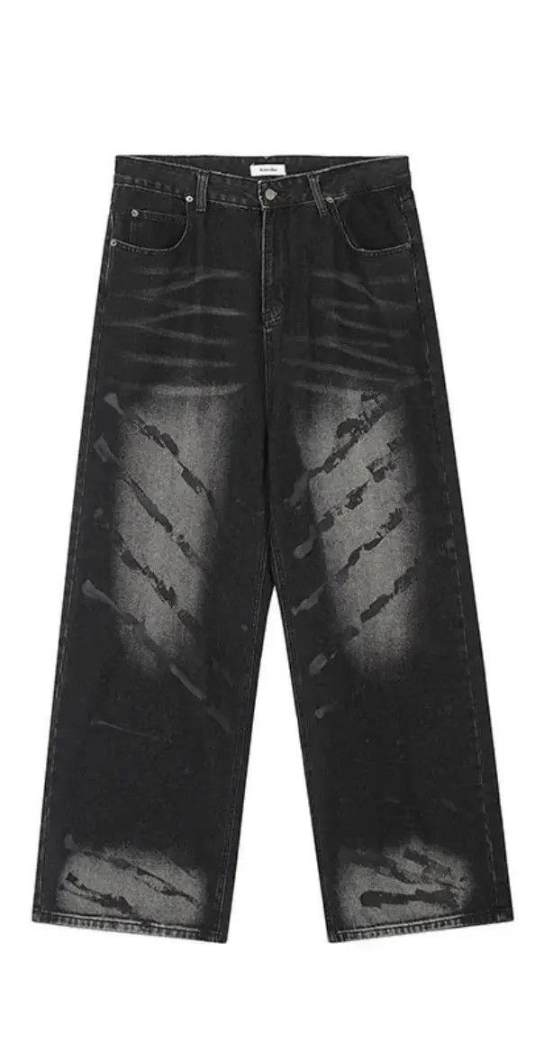 Japanese Brand Vintage Unisex Black Tie Dye Graffiti Pattern Jean Size US 32 / EU 48 - 5 Thumbnail