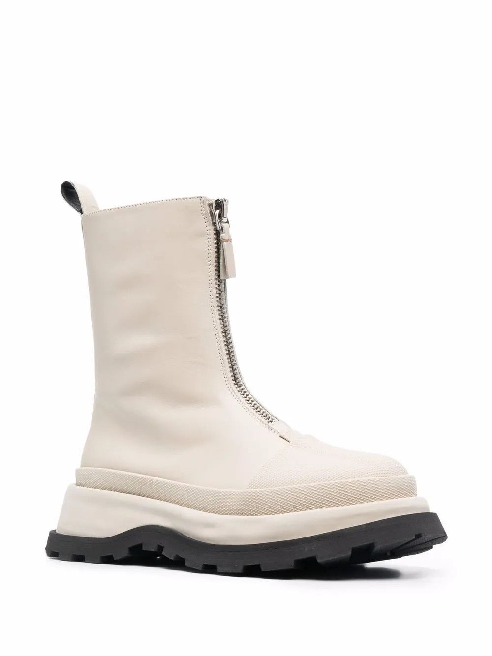 Jil Sander o1y0925 Ankle Boots With Front Zip in Ivory Size US 9 / IT 39 - 2 Thumbnail