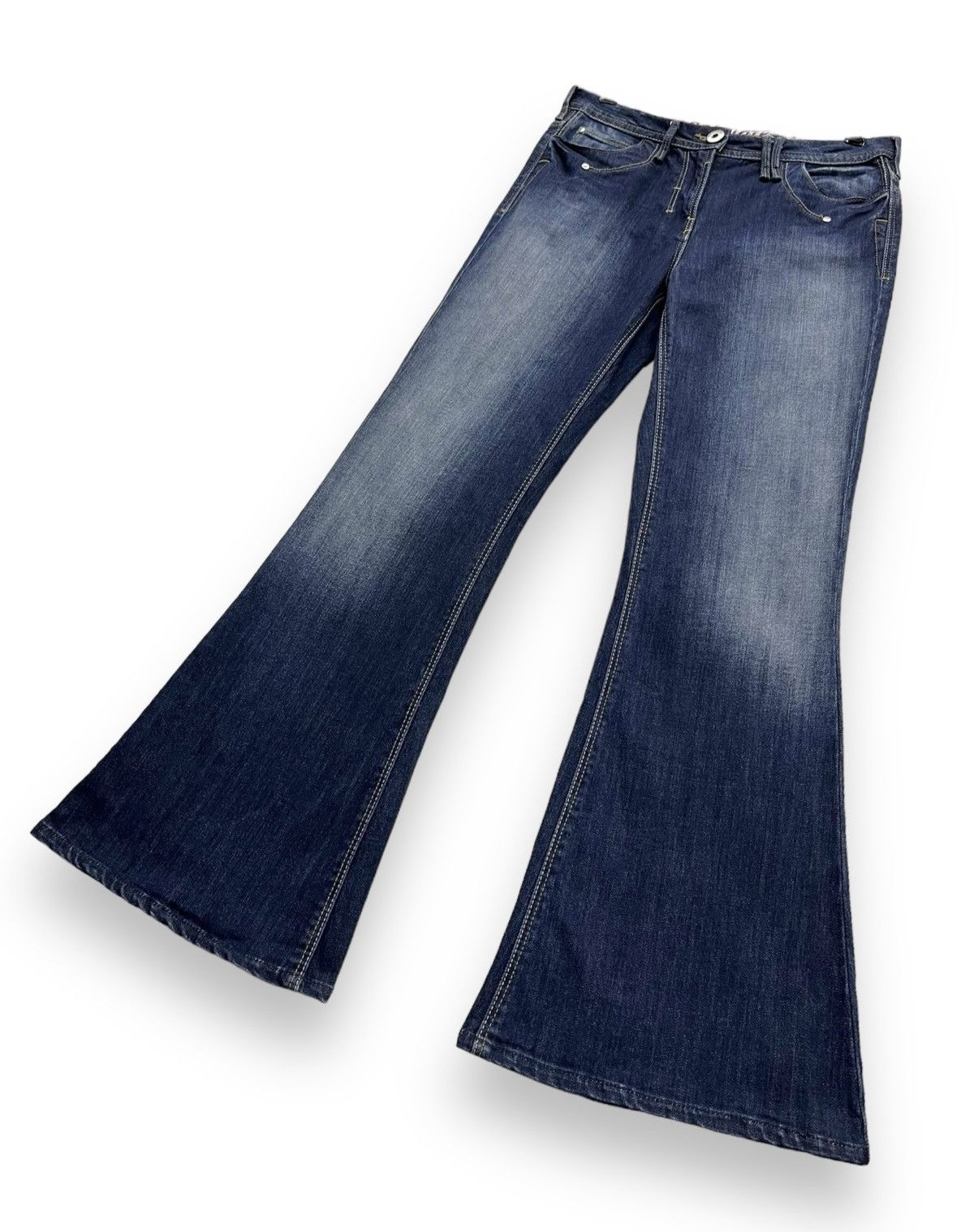 Japanese Brand × Le Grande Bleu (L.G.B.) × NEXT THE FLARE🔥Vintage NEXT Ultra Flare 70’s Style Stretch Denim Size 29" - 3 Thumbnail