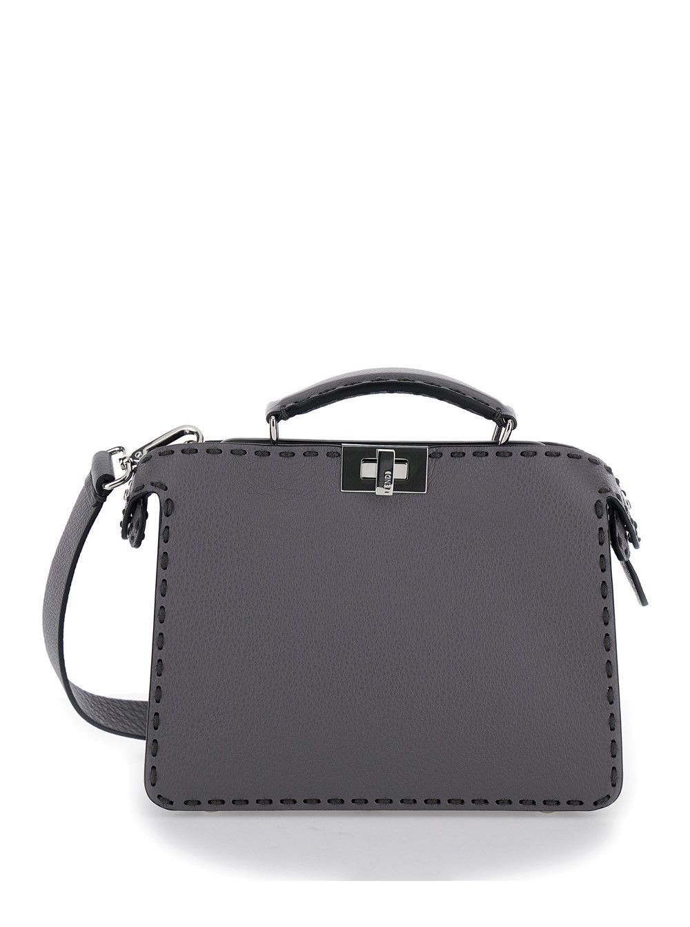 Fendi 'Peekaboo ISeeU Small' Grey Handbag with Macro Top-Stitching in Leather Man Size ONE SIZE - 1 Thumbnail