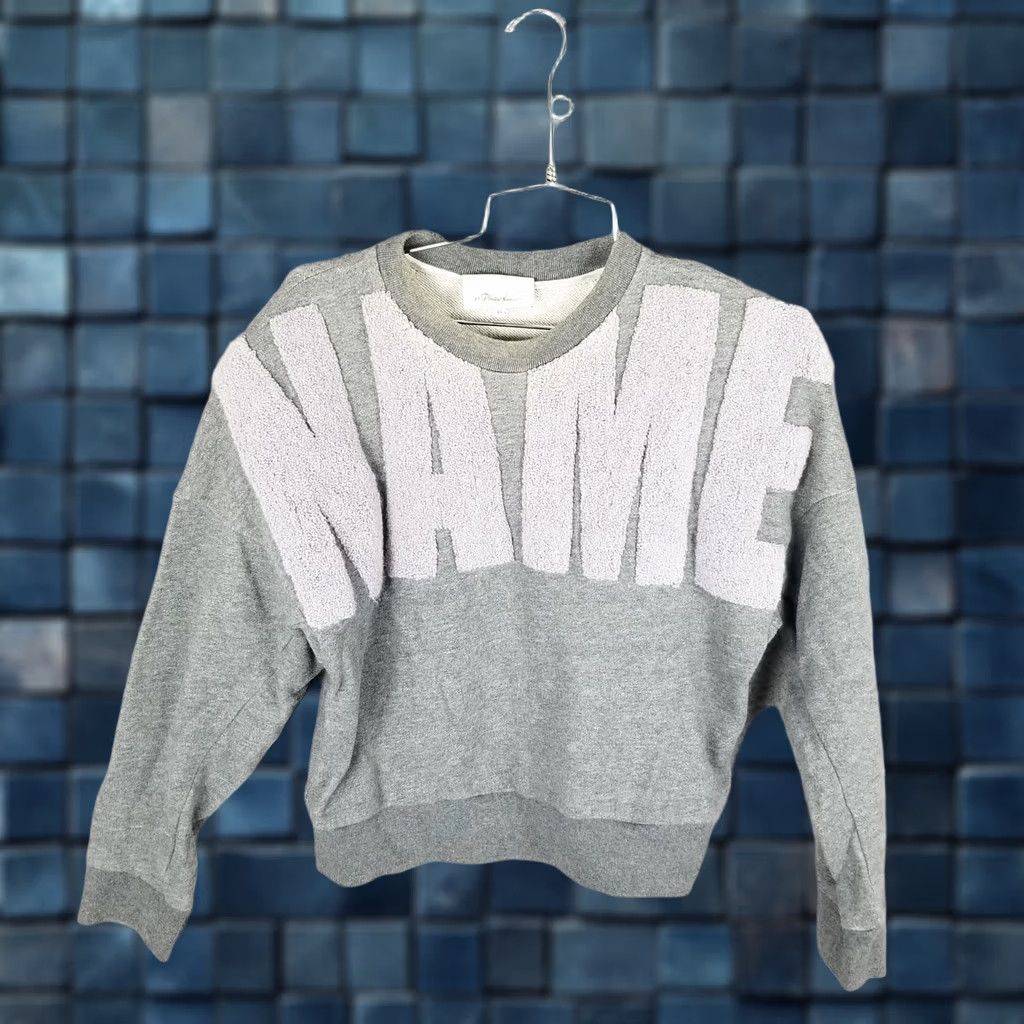 3.1 Phillip Lim 3.1Phillip Lim Name Drop appliquéd Jersey Crewneck Sweatshirt XS Women Gray Solid Knit Cotton Crew Neck Pullover Designer Sweatshirt Womens XS Size XS / US 0-2 / IT 36-38 - 1 Thumbnail