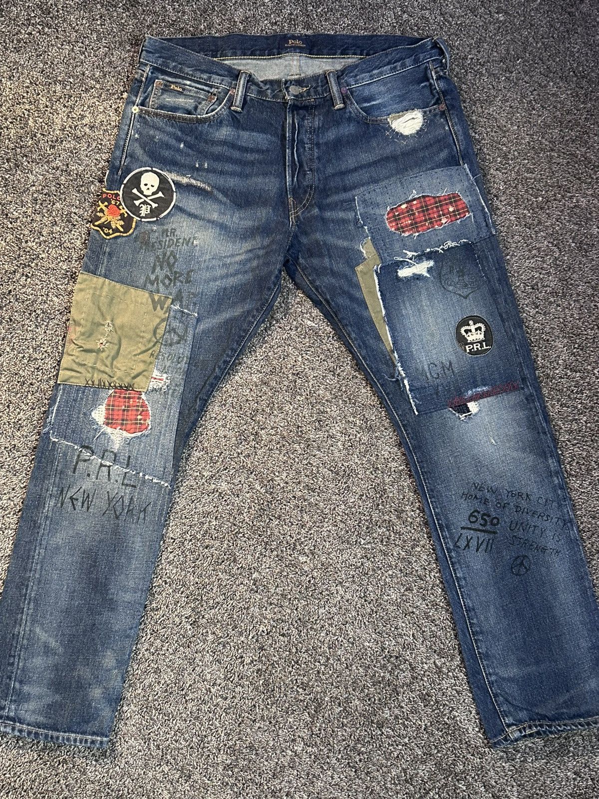 Polo jeans with patches best sale