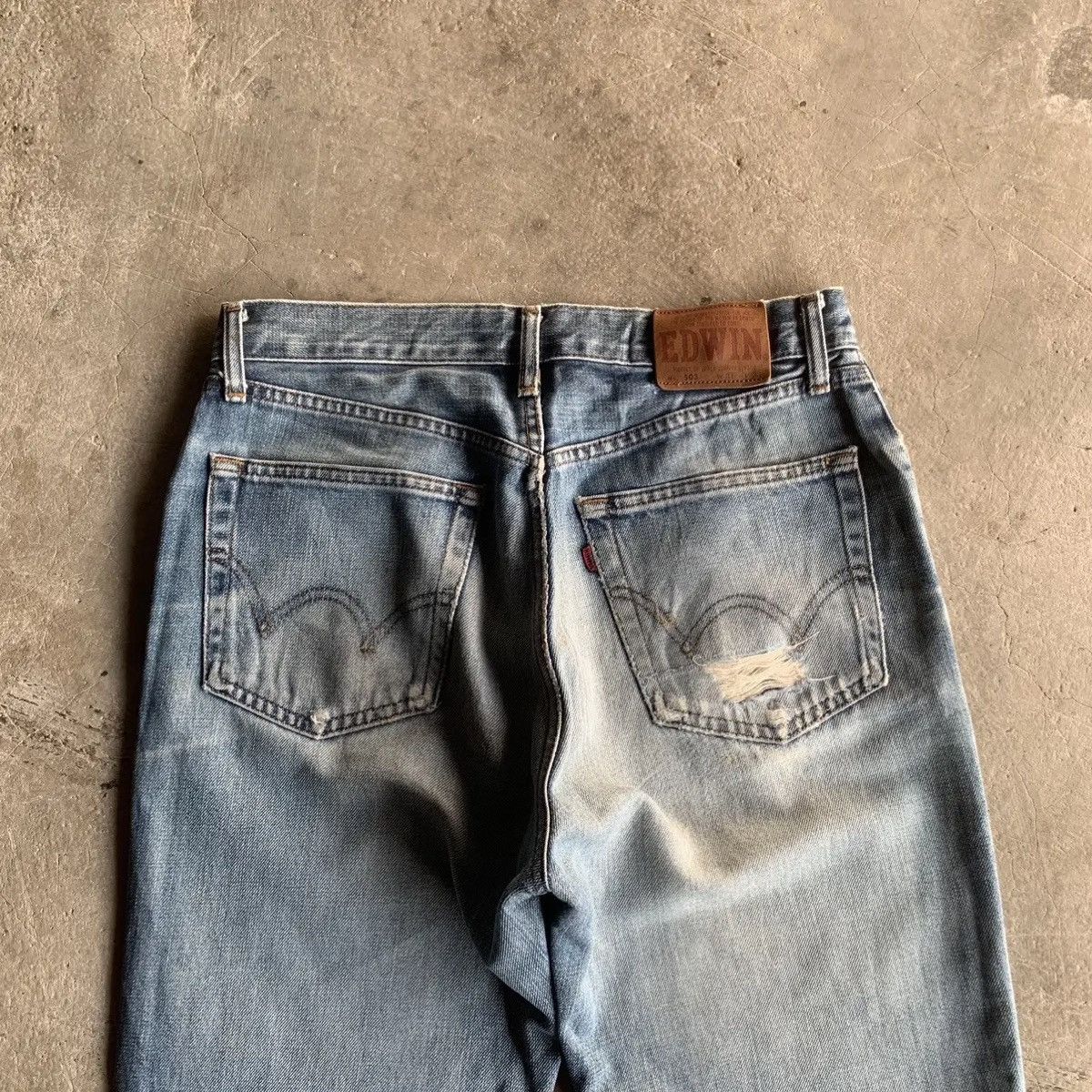 Edwin DISTRESSED! Vtg Edwin 503 RegularFit Blue Wash Jeans Pants Size US 30 / EU 46 - 13 Thumbnail