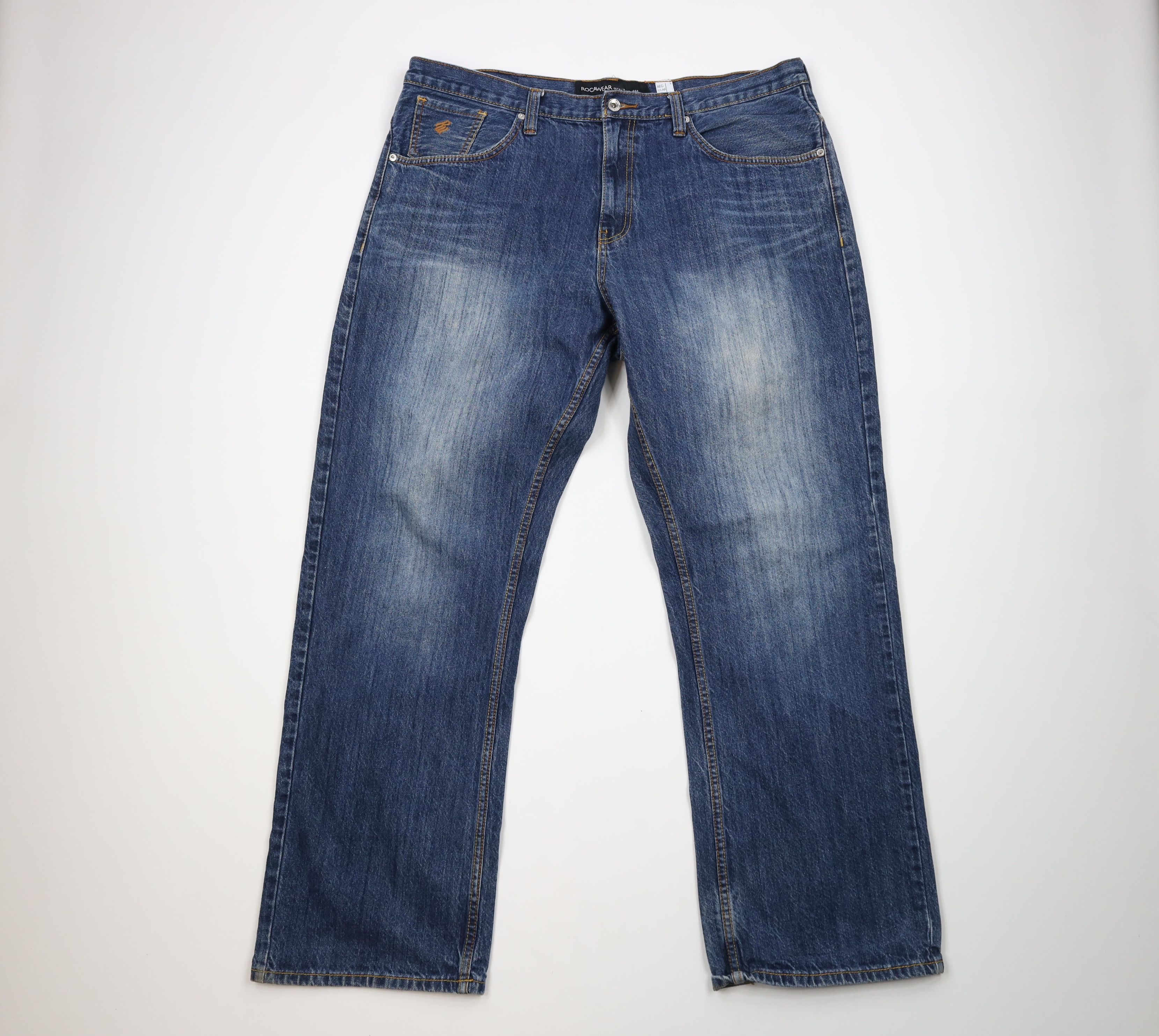 Rocawear Vintage Rocawear Baggy Fit Wide Leg Denim Jeans Pants Blue Size US 41 - 1 Thumbnail