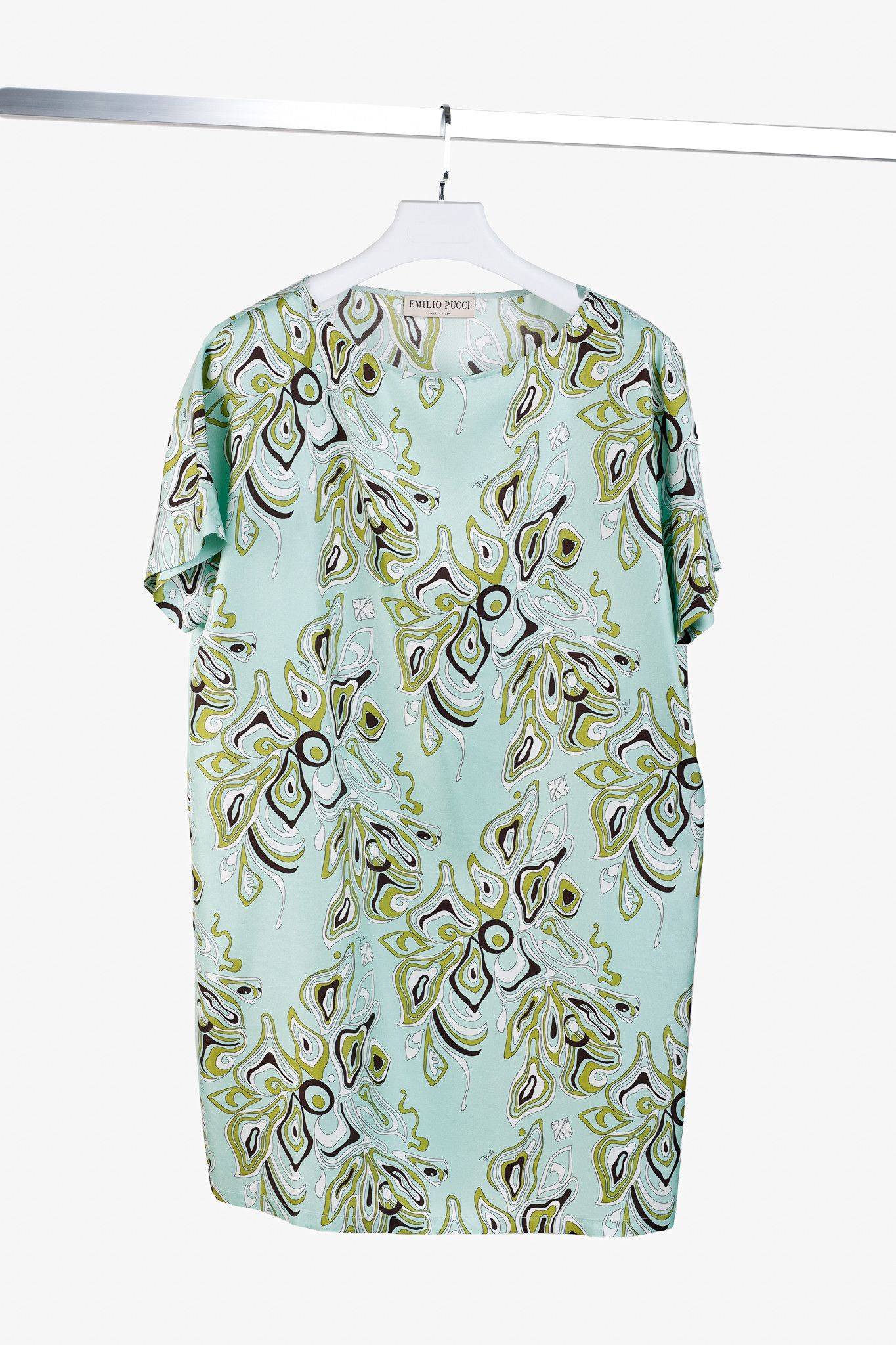 Emilio Pucci Mint Africana Print Silk Mini Dress