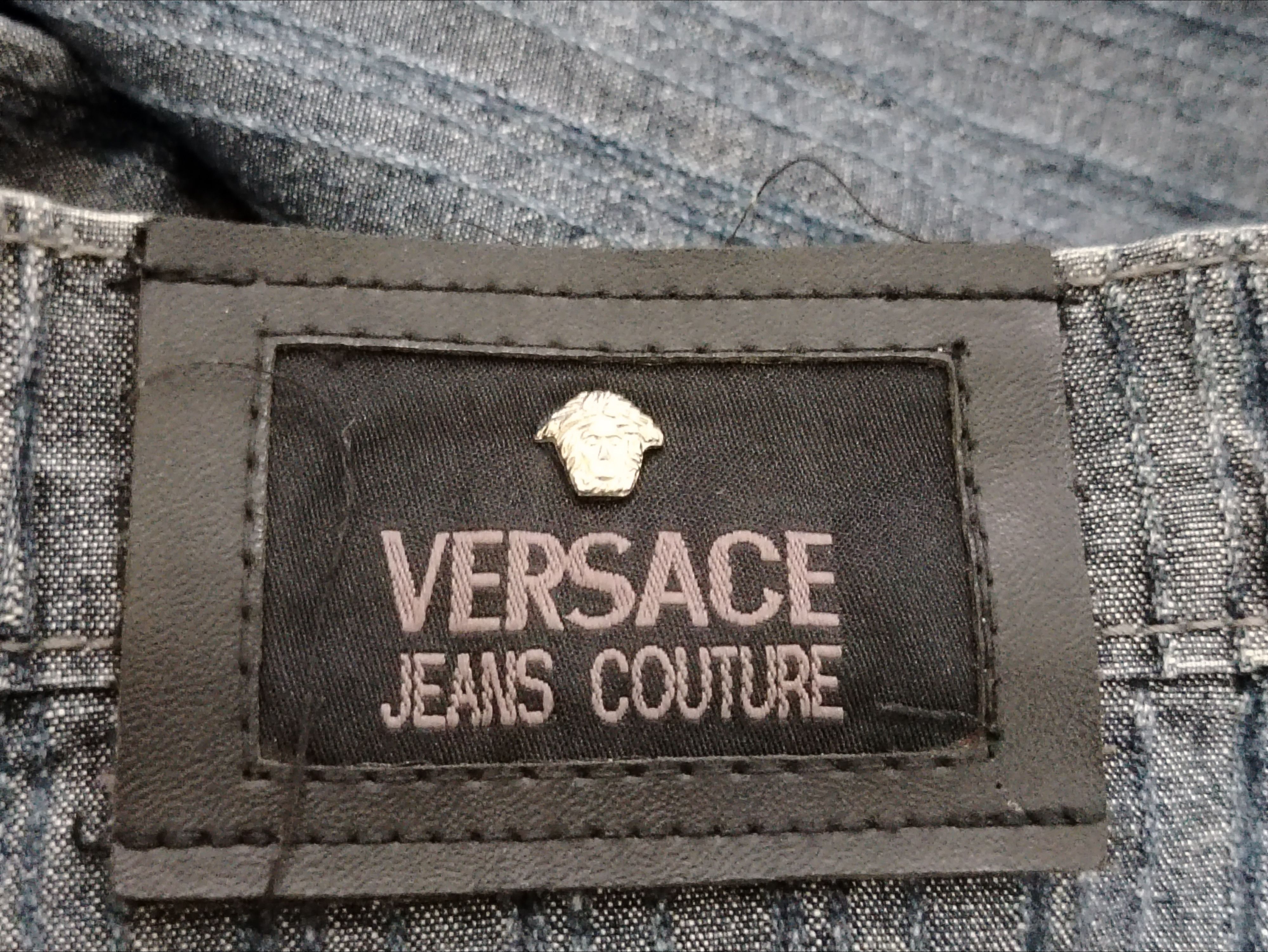 Versace Jeans Couture Vintage Versace pintstrip striped jeans Size 29" - 4 Thumbnail