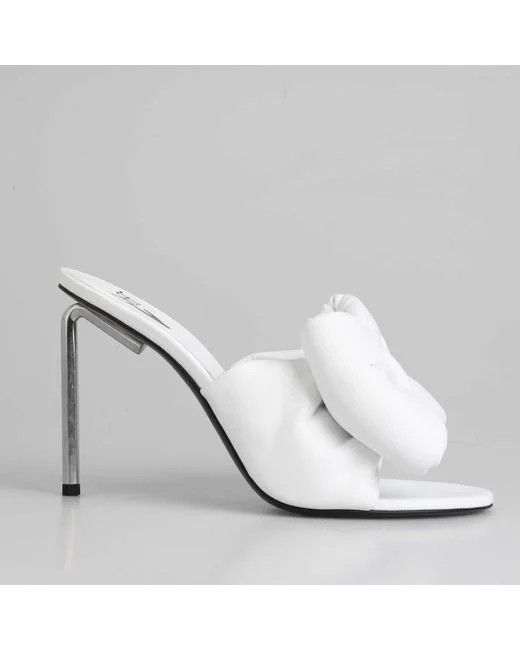 Off-White o1gr1nt1124 Nappa Bow High Allen Pointed Heels in White Size US 5 / IT 35 - 1 Thumbnail
