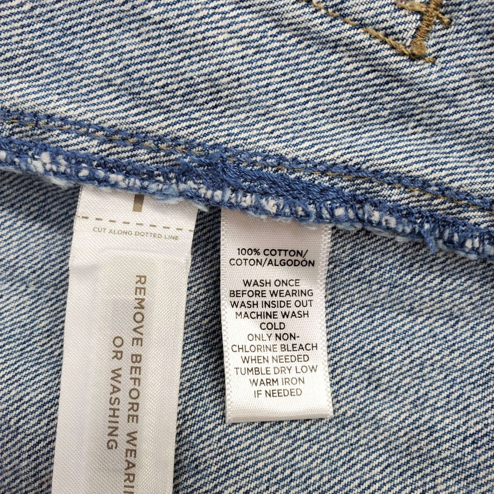Loft LOFT Ann Taylor Mini Skirt Womens Size 26/2 Blue Denim Patch Pocket Button Front Size 26" / US 2 / IT 38 - 6 Thumbnail