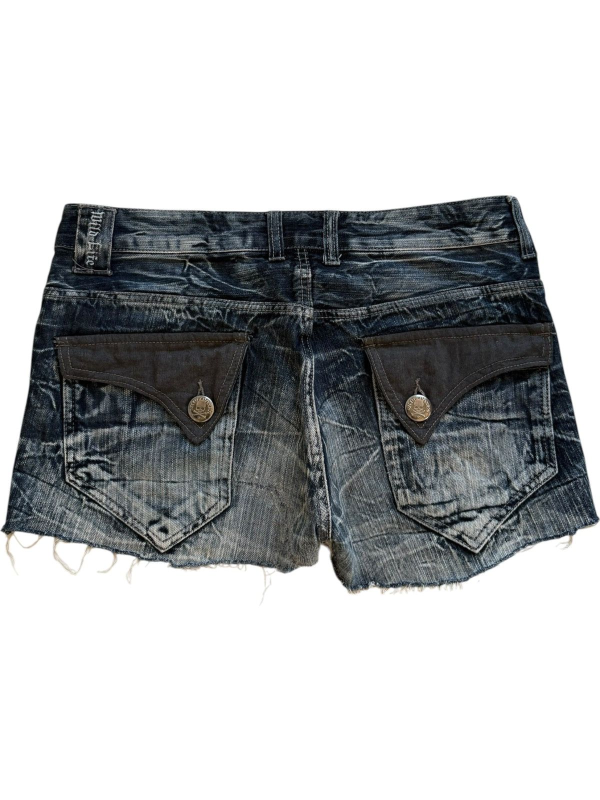 14th Addiction × Japanese Brand Vintage Japanese Brand Mud Wash Punk Style Shorts Jeans Size 36" / US 14 / IT 50 - 2 Thumbnail