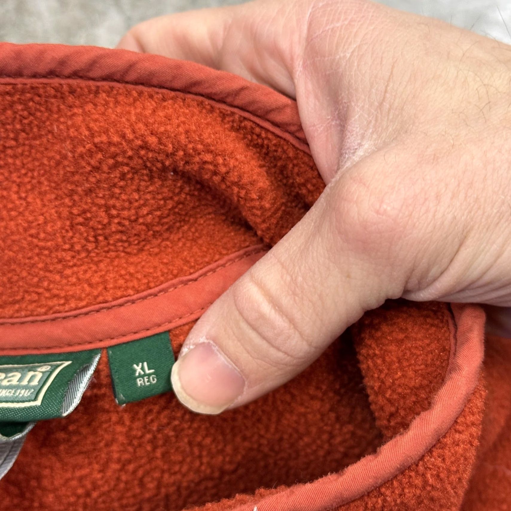 Vintage VINTAGE L.L. Bean Jacket Mens XL Orange Fleece Anorak Snap Pockets Zipper Pullover Size US XL / EU 56 / 4 - 4 Thumbnail