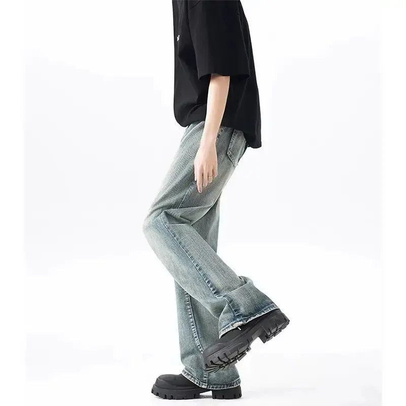 Japanese Brand Retro loose straight leg micro flared jeans Size US 32 / EU 48 - 4 Thumbnail