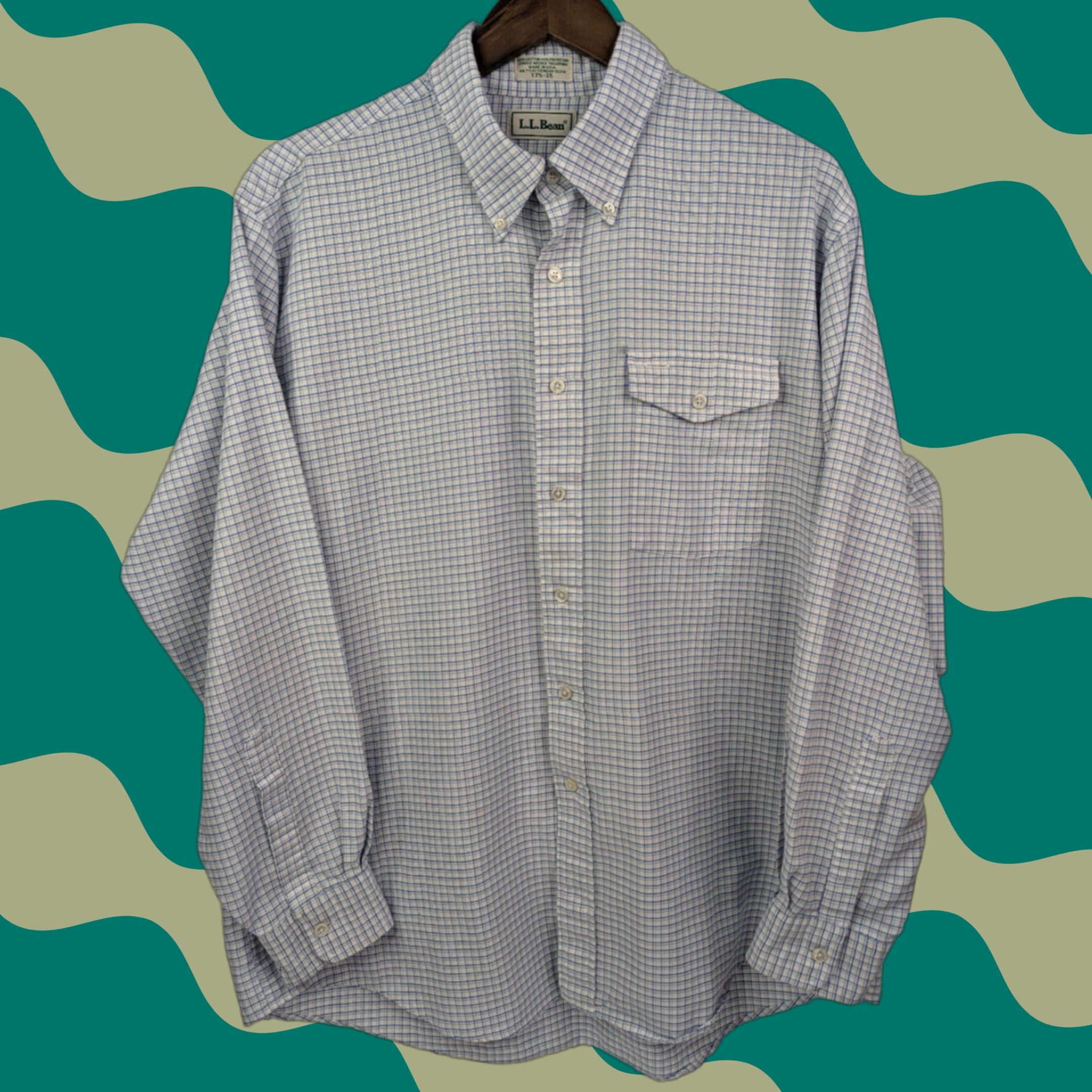 Vintage VINTAGE L.L. Bean Shirt Mens 17.5-35 Button Up Single Needle Tailoring Made in USA Size US XXL / EU 58 / 5 - 1 Thumbnail