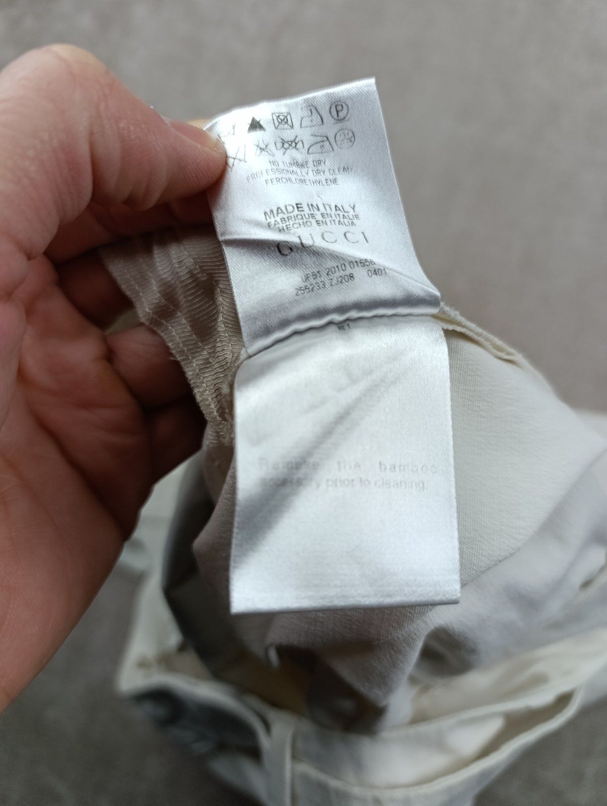 Gucci GUCCI VINTAGE CREAM COTTON BAMBOO BUCKLE TAPERED PANTS Size 28" / US 6 / IT 42 - 24 Thumbnail