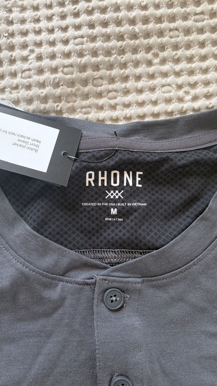 Rhone (NWT) Rhone Short Sleeve Merino Wool Henley, M, Dark Gray Size US M / EU 48-50 / 2 - 4 Thumbnail