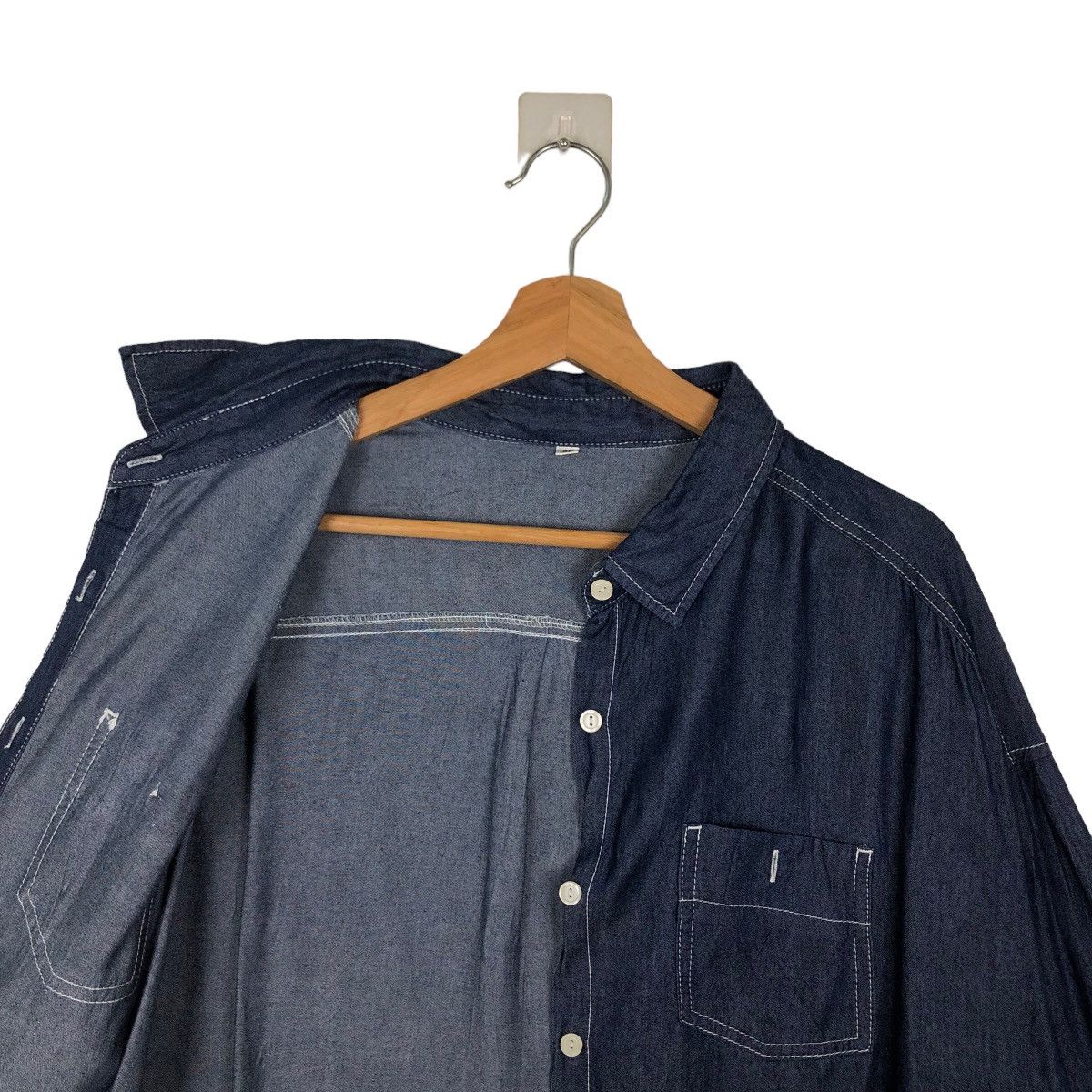 Japanese Brand VINTAGE DENIM SHIRT JACKET JAPAN INSPIRE ISSEY MIYAKE Size US L / EU 52-54 / 3 - 9 Thumbnail