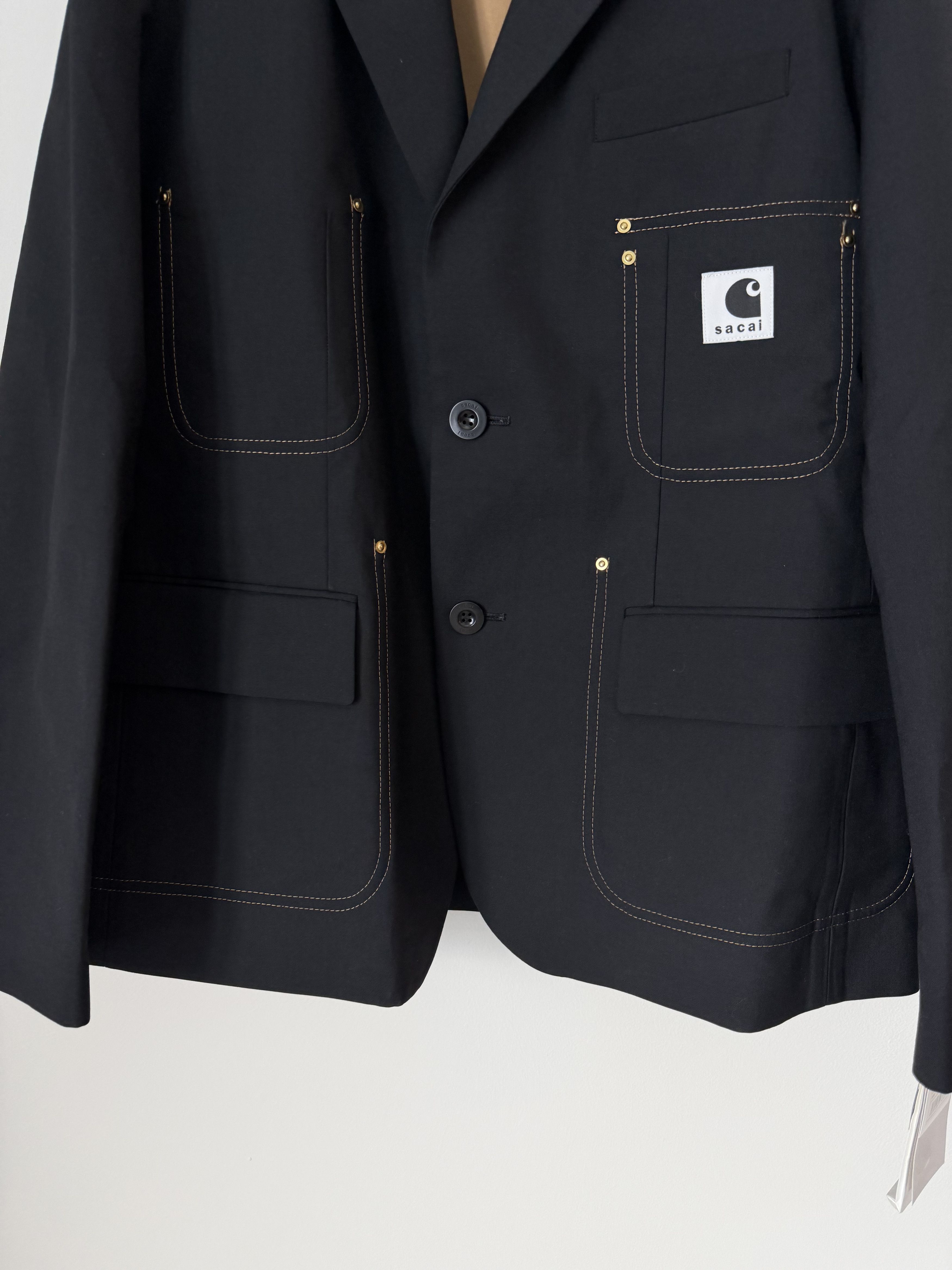 Carhartt Wip × Sacai Sacai Carhartt WIP Suiting Bonding Jacket in Black Size US XL / EU 56 / 4 - 3 Thumbnail