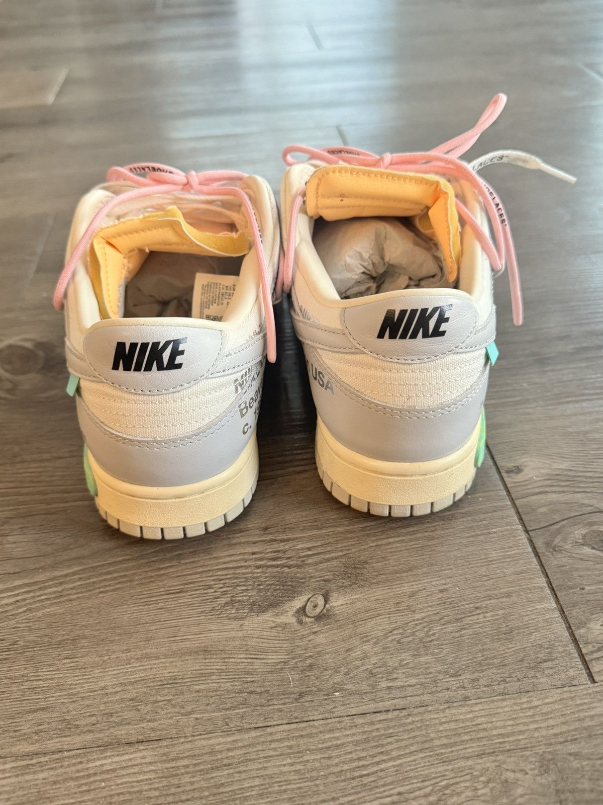 Nike × Off-White Nike X Off-White Dunk Low Sail/Neutral Grey Lot 09 Size US 10.5 / EU 43-44 - 4 Thumbnail