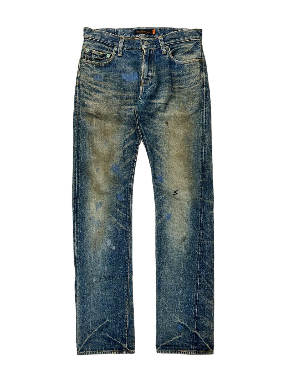 Undercover SS06 Undercover “T” Chuuut Embroidered Mudwash Denim Jeans ...