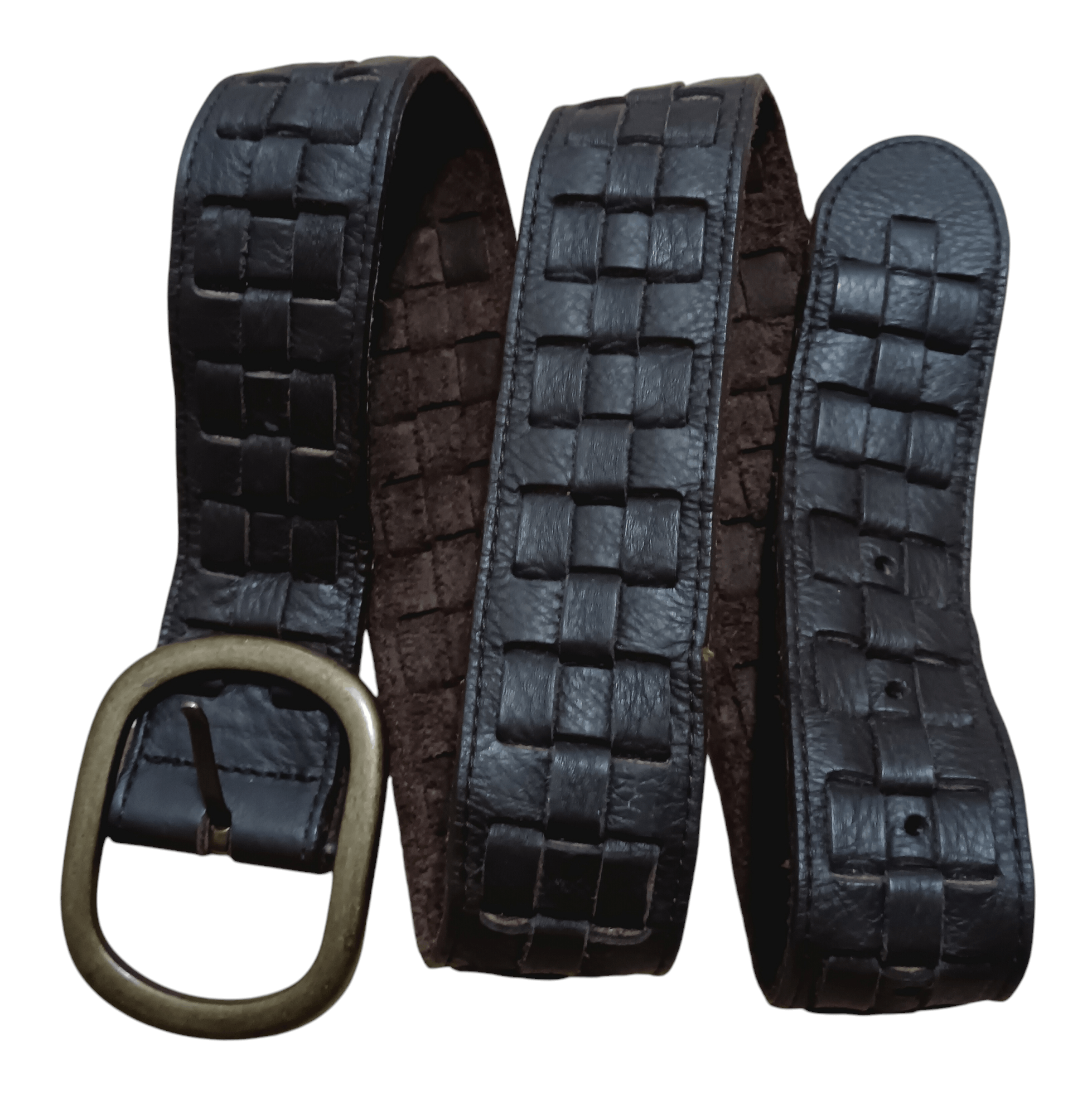 Genuine Leather CUSTOM BRAIDS LEATHER BELT Size 38 - 1 Thumbnail